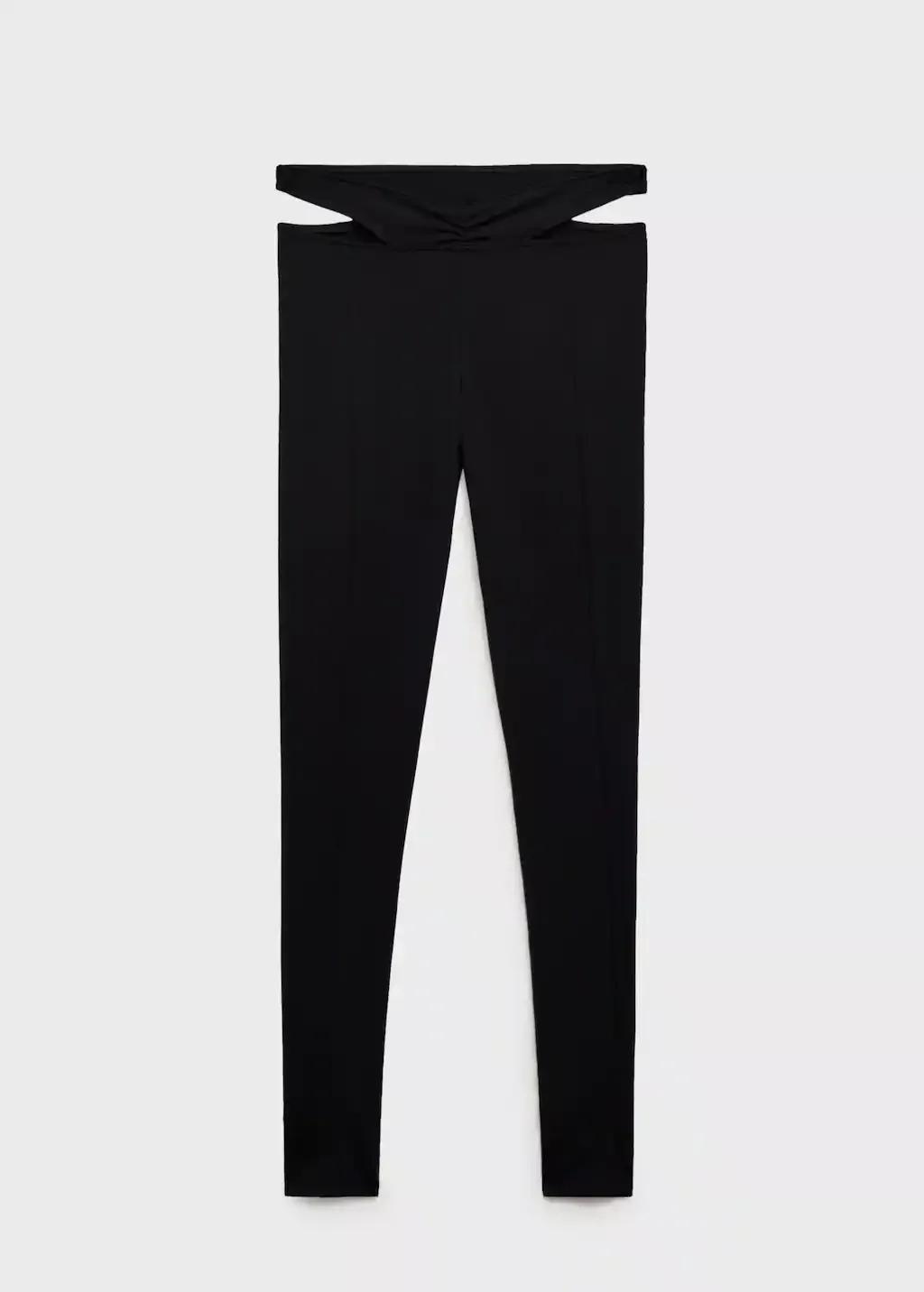 BLACK Leggings with cut-out waist, Black, large image number 3