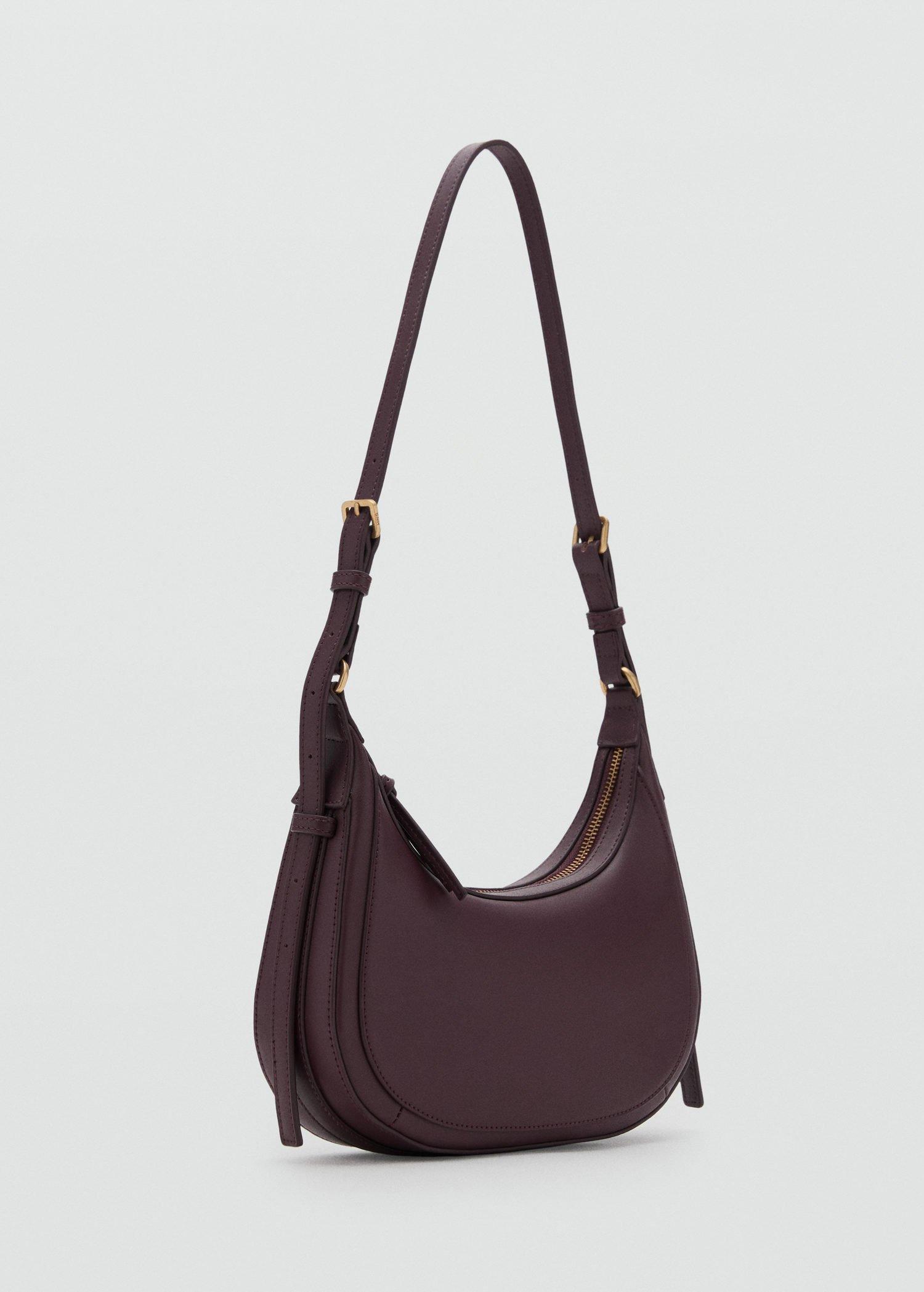 Burgundy Oval Shoulder Bag, Dark Red, large image number 0