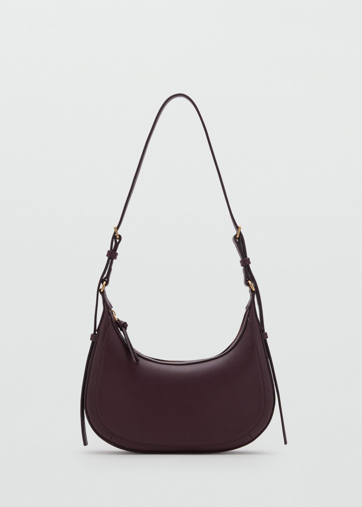 Burgundy Oval Shoulder Bag, Dark Red, large image number 1