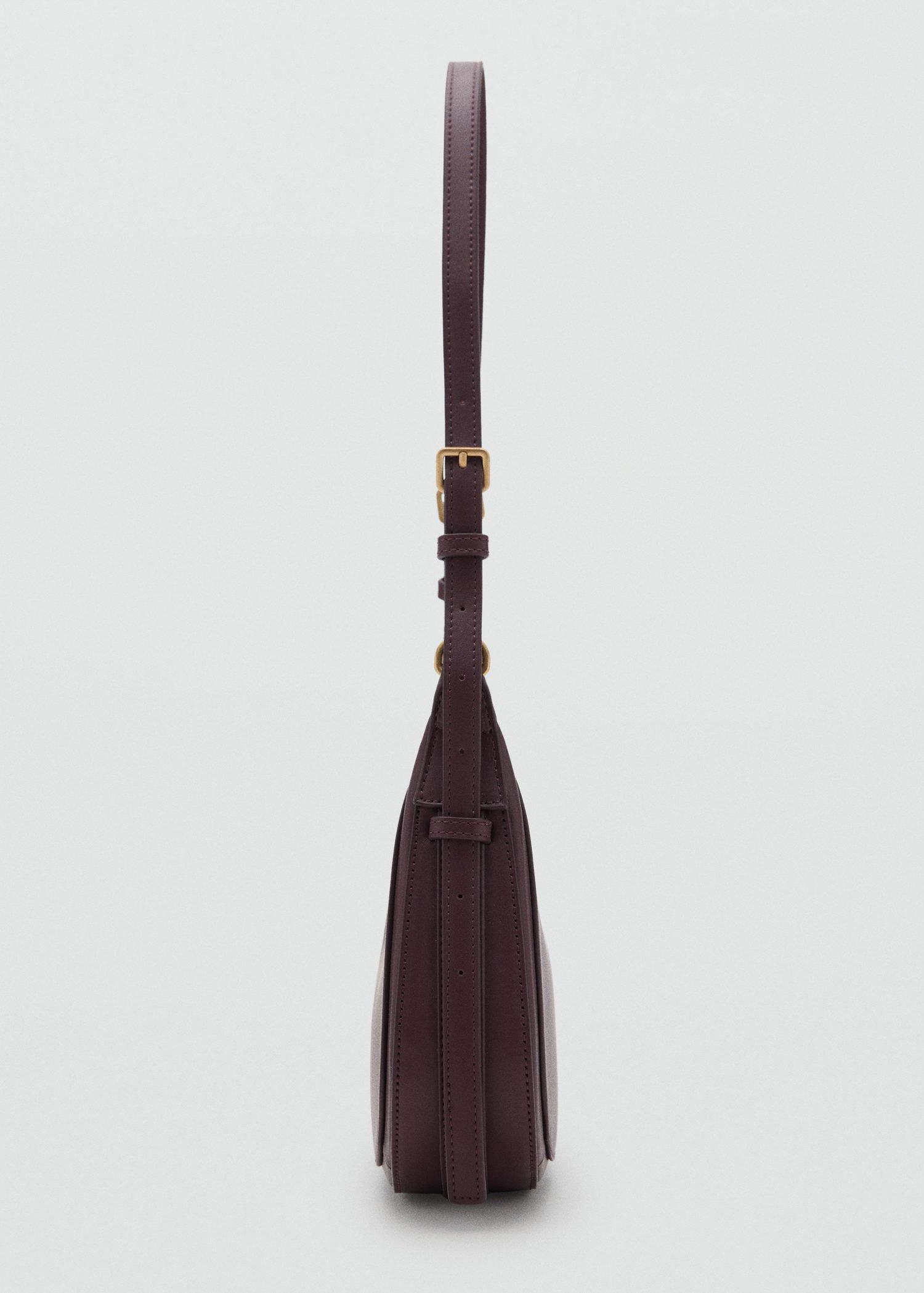 Burgundy Oval Shoulder Bag, Dark Red, large image number 2