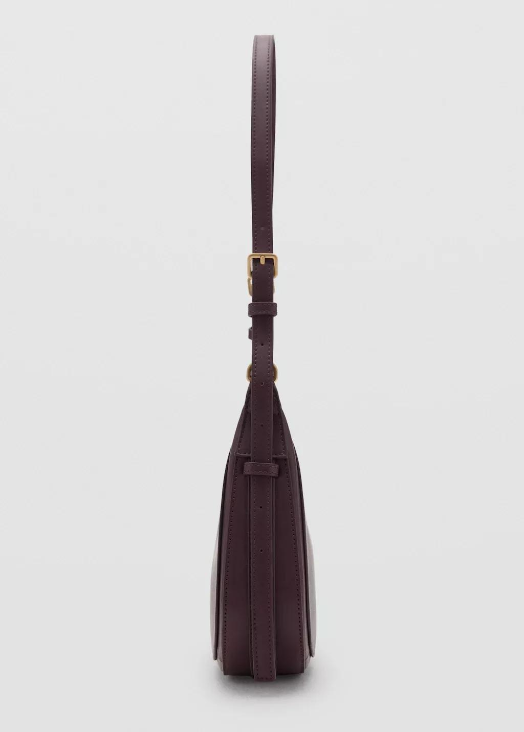 Burgundy Oval Shoulder Bag, Dark Red, large image number 6
