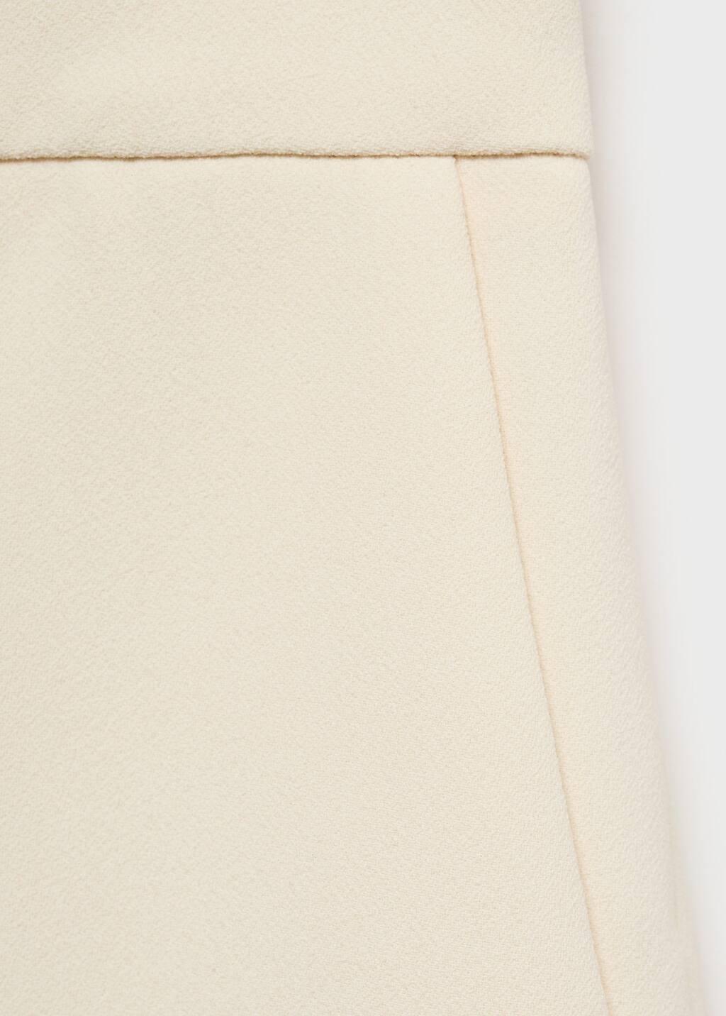 Cream Straight Mid-Rise Shorts, , large image number 1