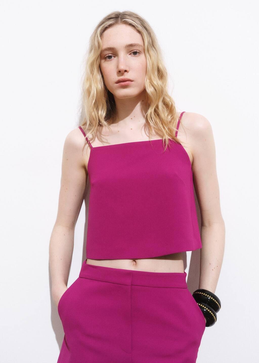 Pink Straight Mid-Rise Shorts, , large image number 1