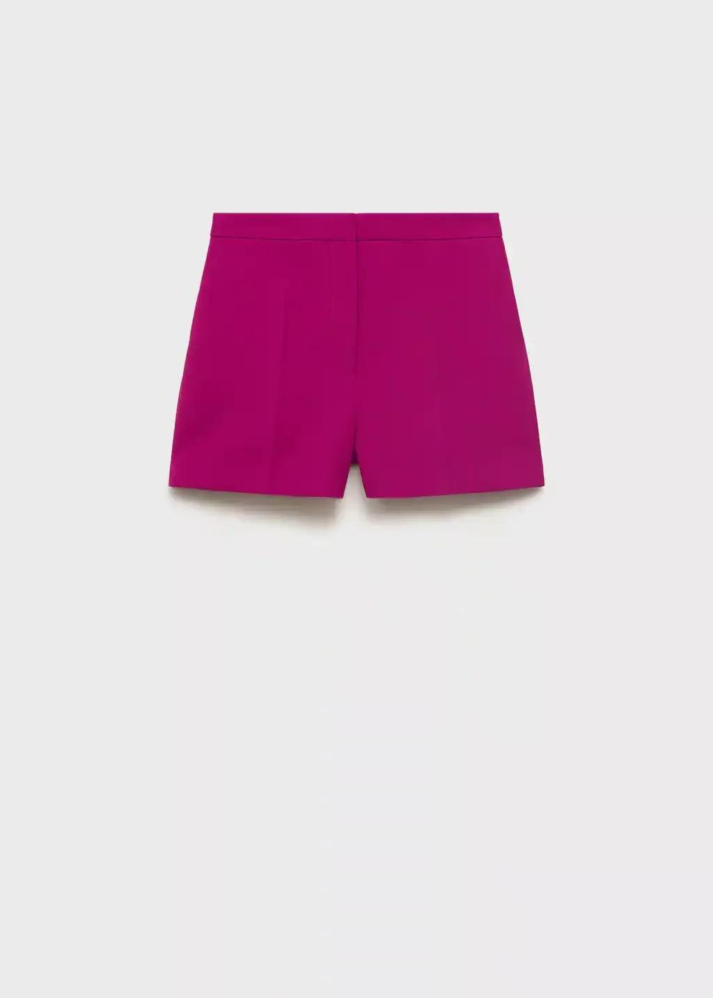 BRIGHT PINK Straight mid-rise shorts, Bright Pink, large image number 3