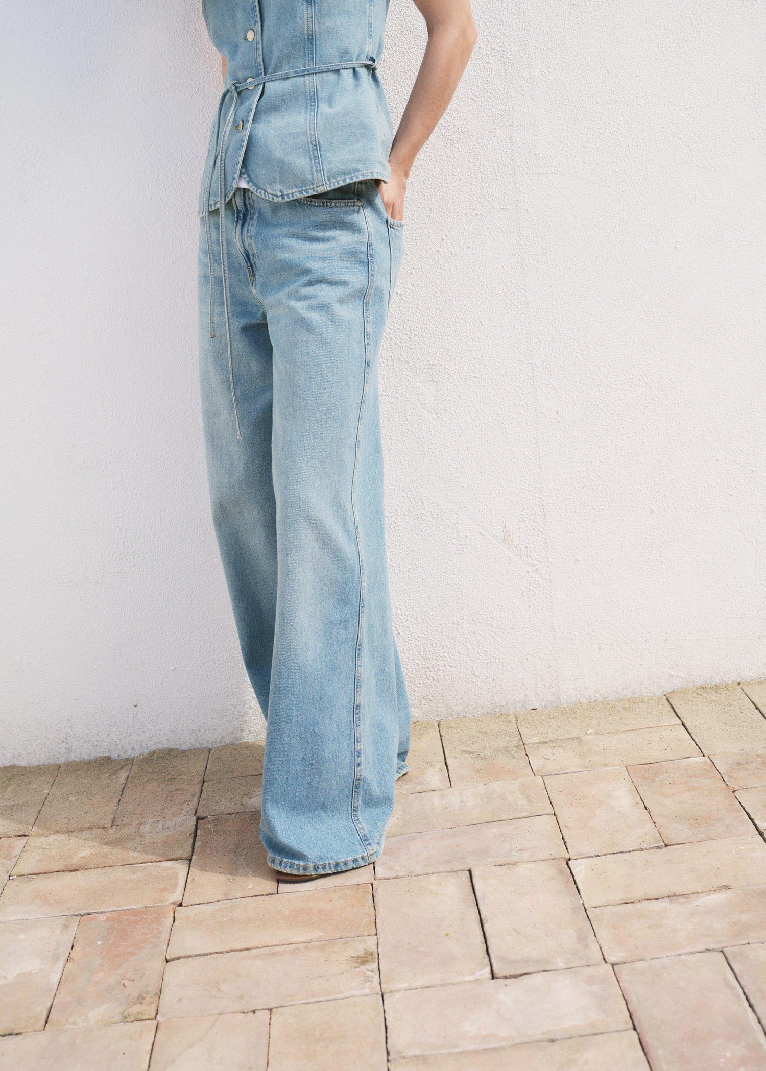 Blue High-Rise Wide leg Jeans, , large image number 1