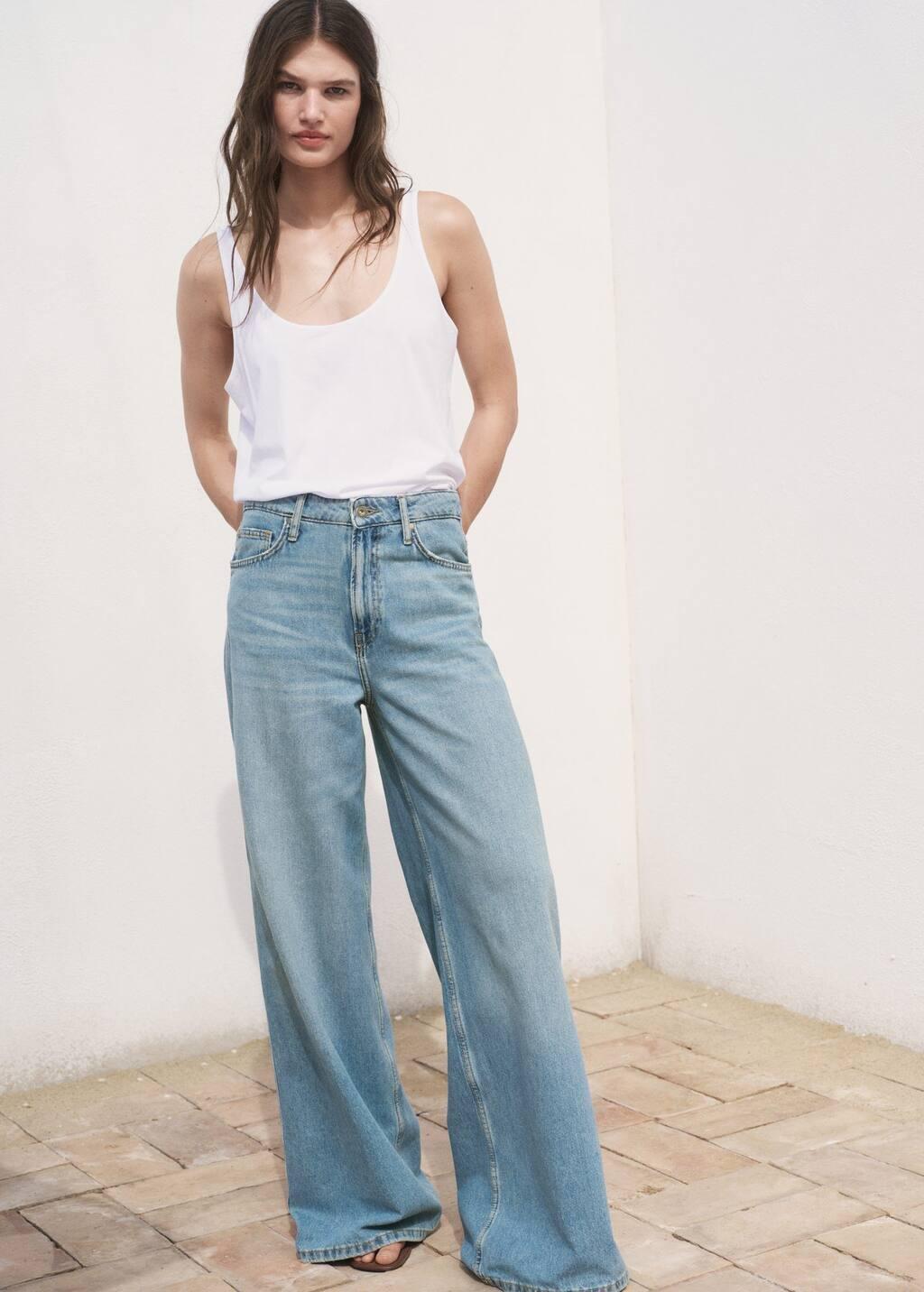 Blue High-Rise Wide leg Jeans, , large image number 3