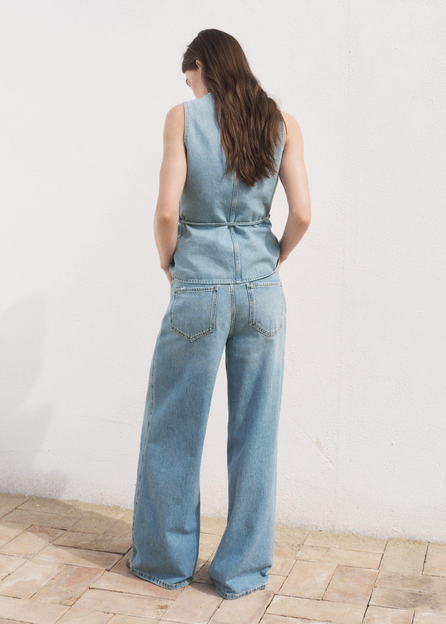 Blue High-Rise Wide leg Jeans, , large image number 4