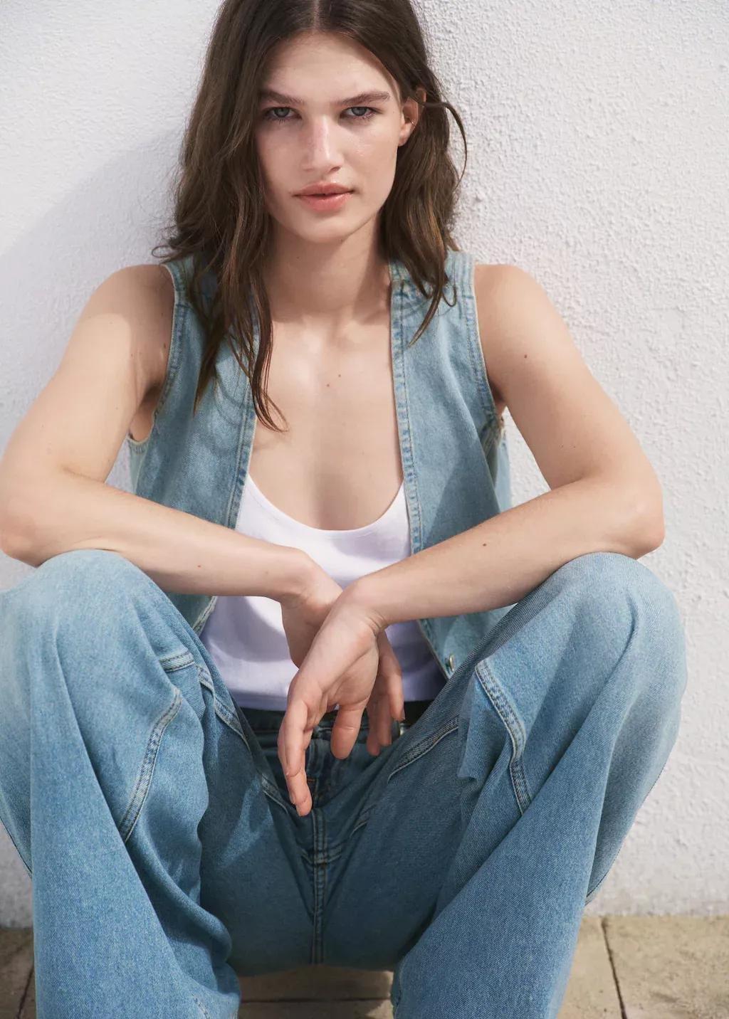 Blue High-Rise Wide leg Jeans, , large image number 5