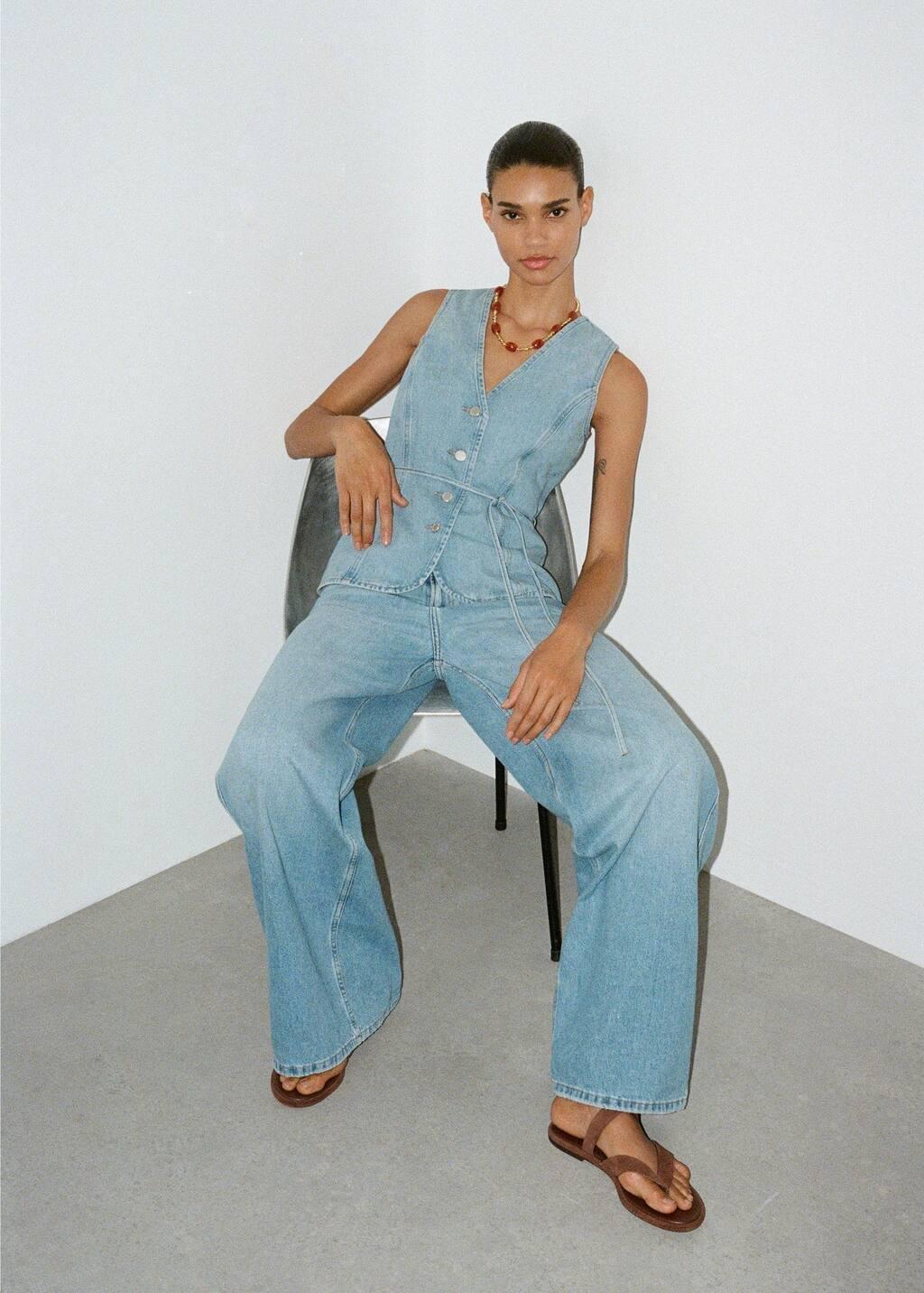 Blue High-Rise Wide leg Jeans, , large image number 10