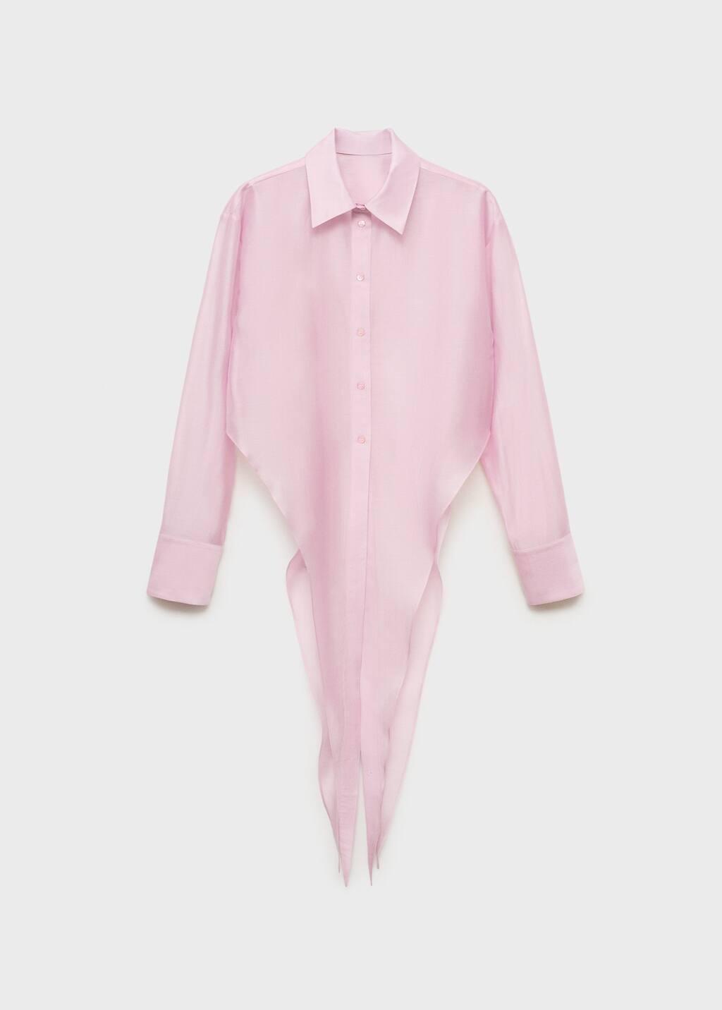 Pink Lyocell Shirt With Peak Finish, , large image number 3