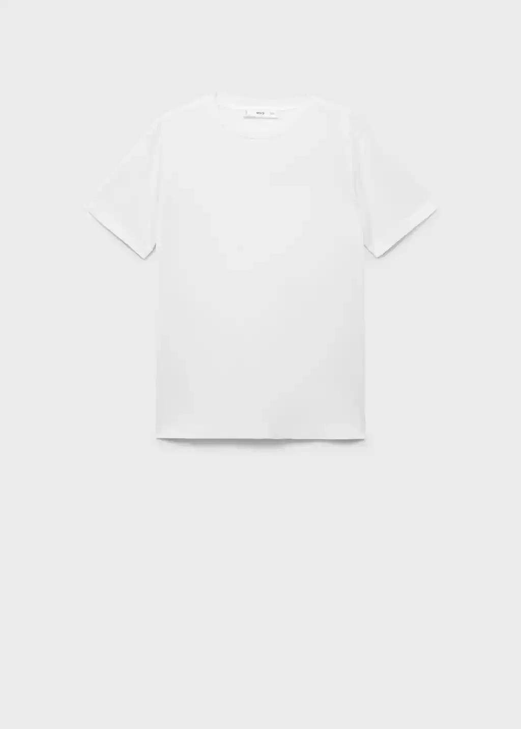 White Cotton Short-Sleeved T-Shirt, 0201_01, medium