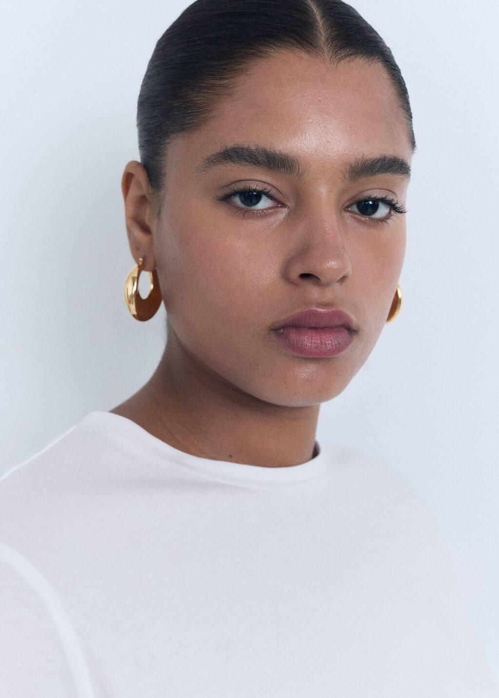 White Cotton Short-Sleeved T-Shirt, 0201_01, large image number 2