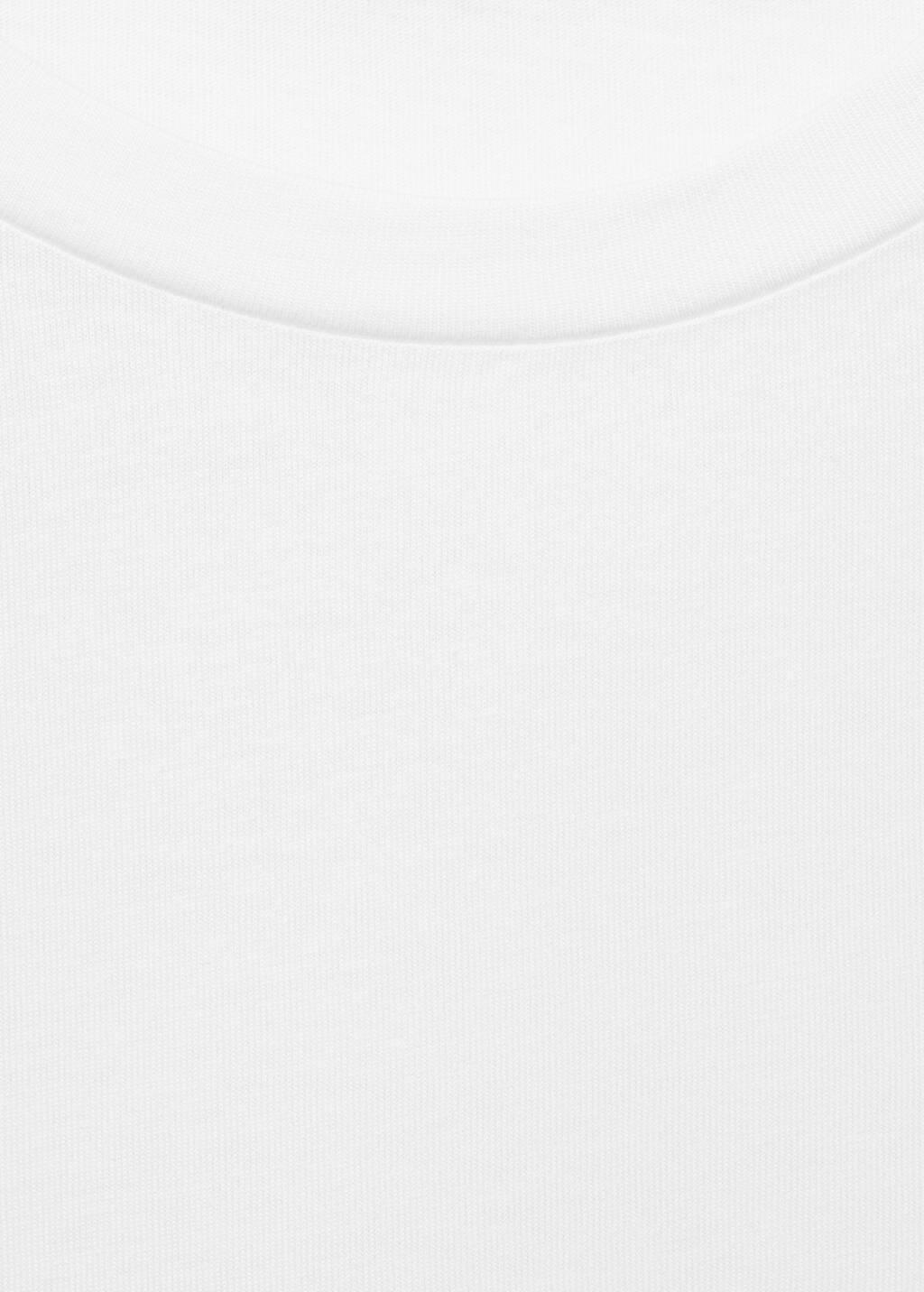 White Cotton Short-Sleeved T-Shirt, 0201_01, large image number 6