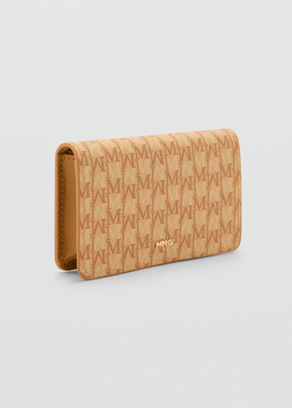 Yellow Wallet With Printed Logo And Flap, 0201_12, medium