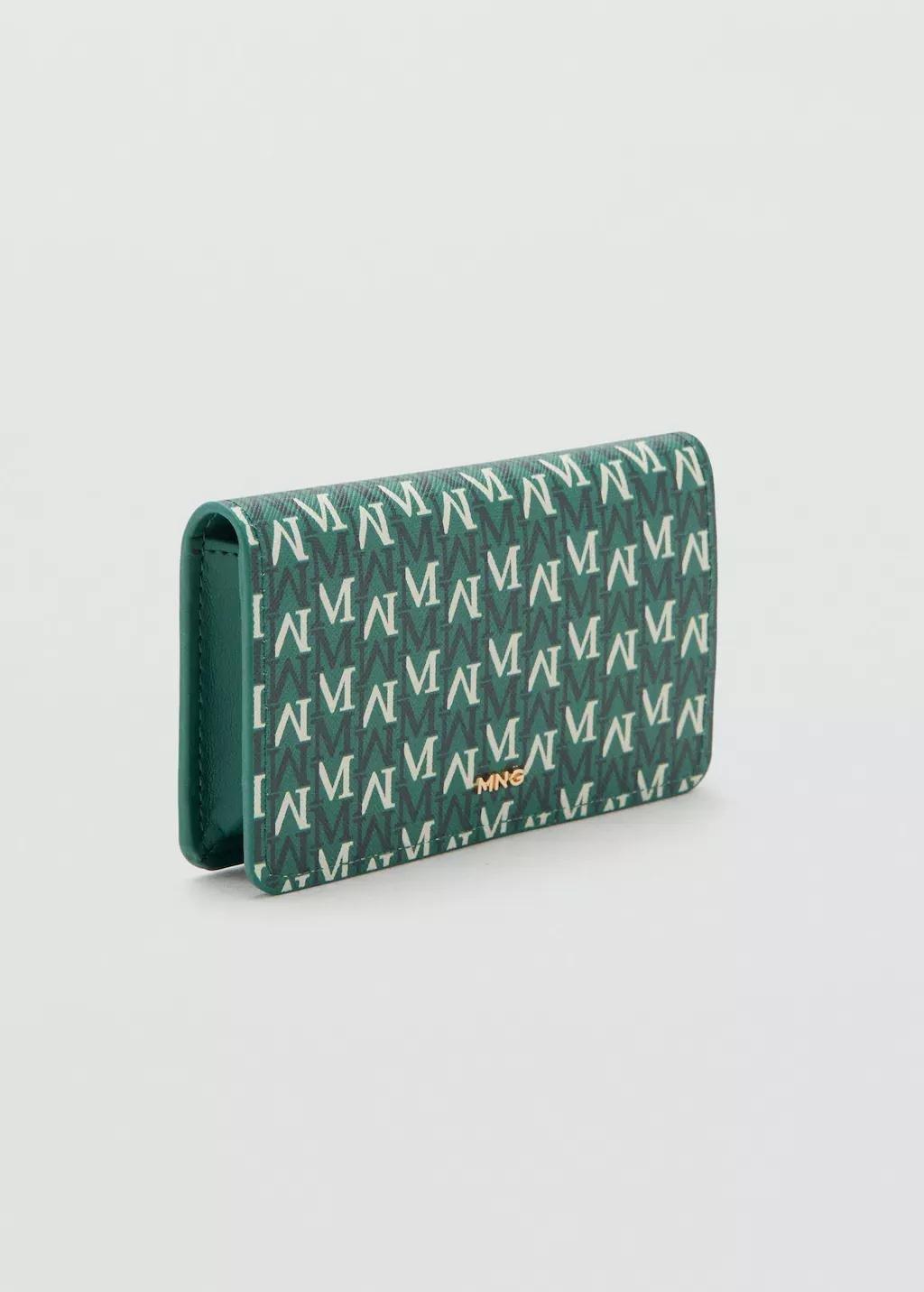 Green Wallet With Printed Logo And Flap, 0201_43, medium
