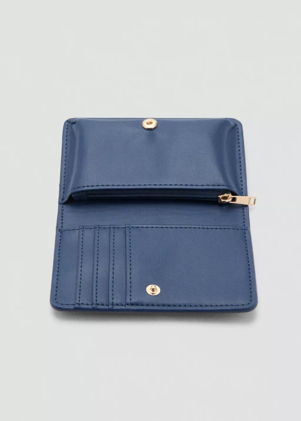 Navy Wallet With Printed Logo And Flap, 0201_56, large image number 1