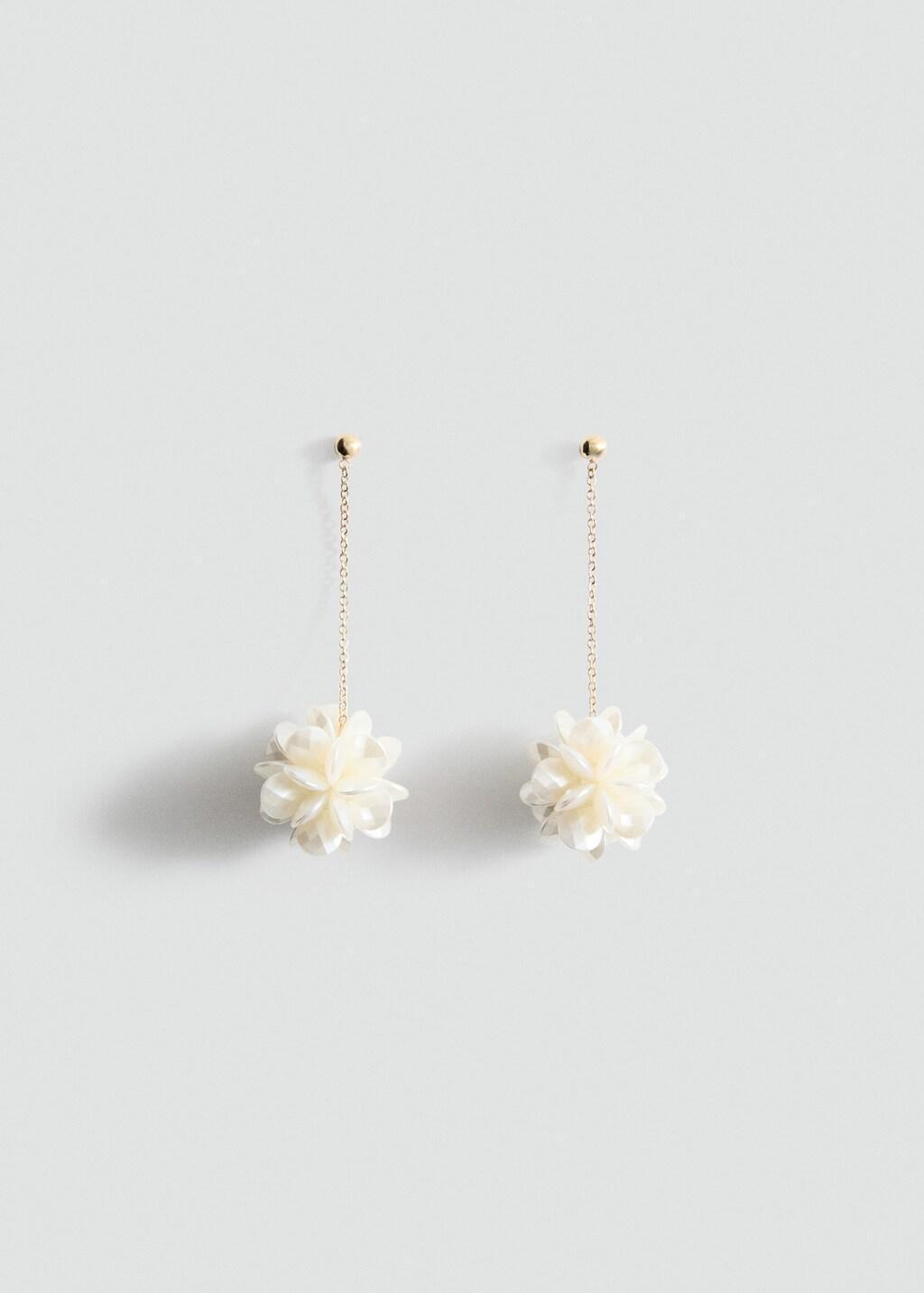 Gold Long Flower Earrings, 0201_OR, large image number 10