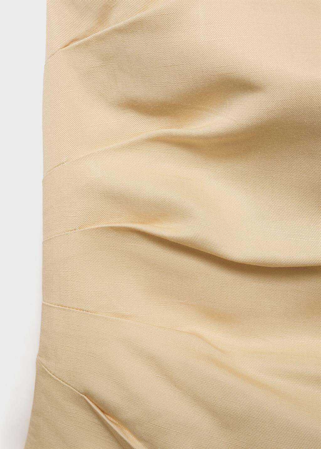 YELLOW Strapless linen-blend top, , large image number 2
