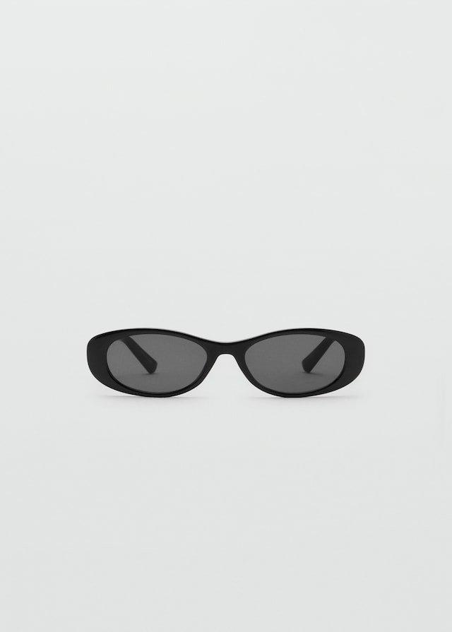 Black Oval-Frame Sunglasses, , medium