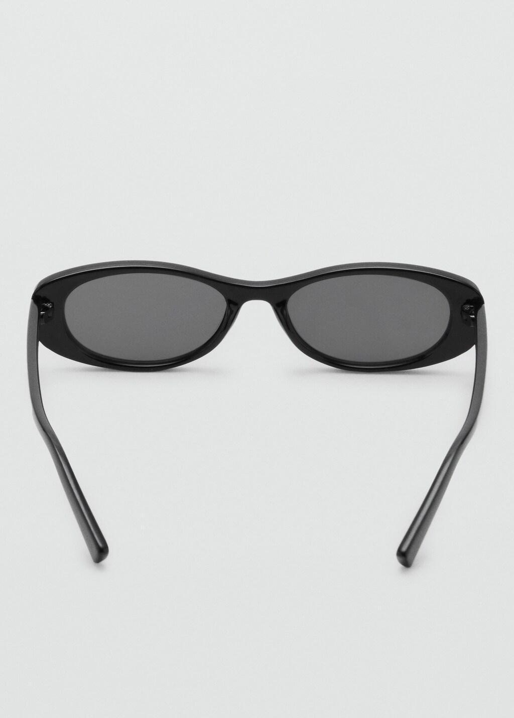 Black Oval-Frame Sunglasses, Black, large image number 5