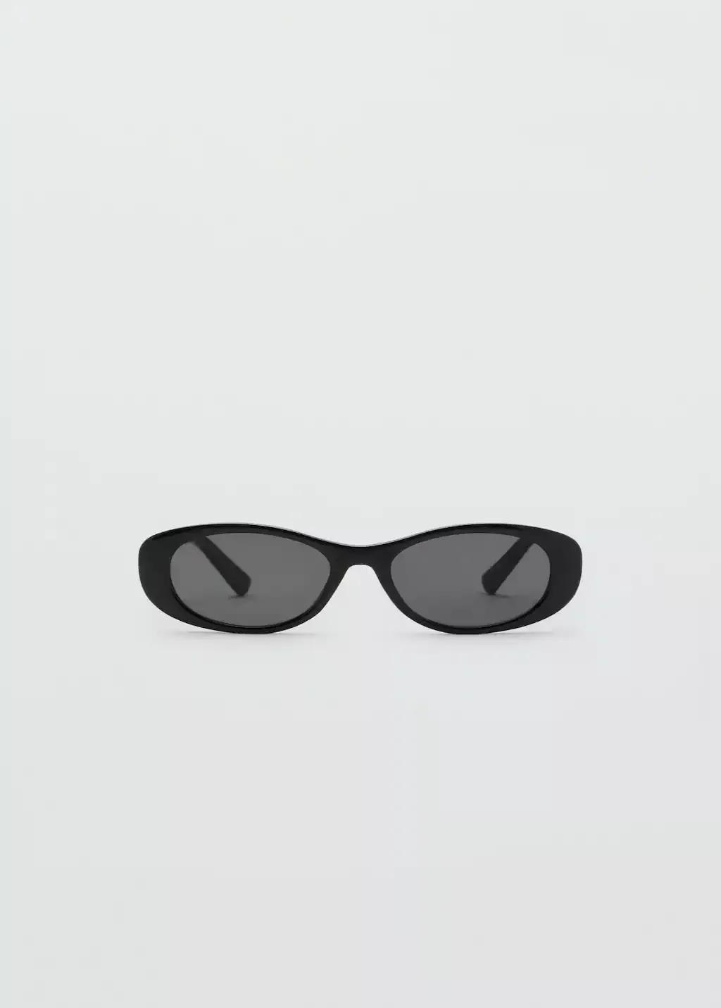 Black Oval-Frame Sunglasses, Black, large image number 8