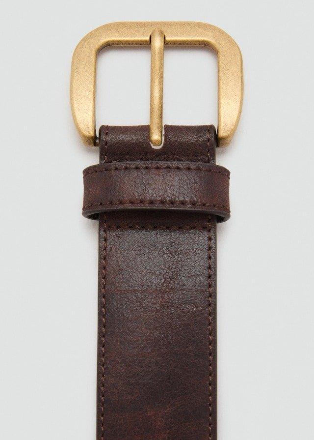 Brown Square Buckle Belt, , large image number 1
