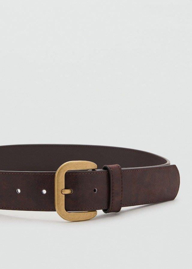 Brown Square Buckle Belt, , large image number 2