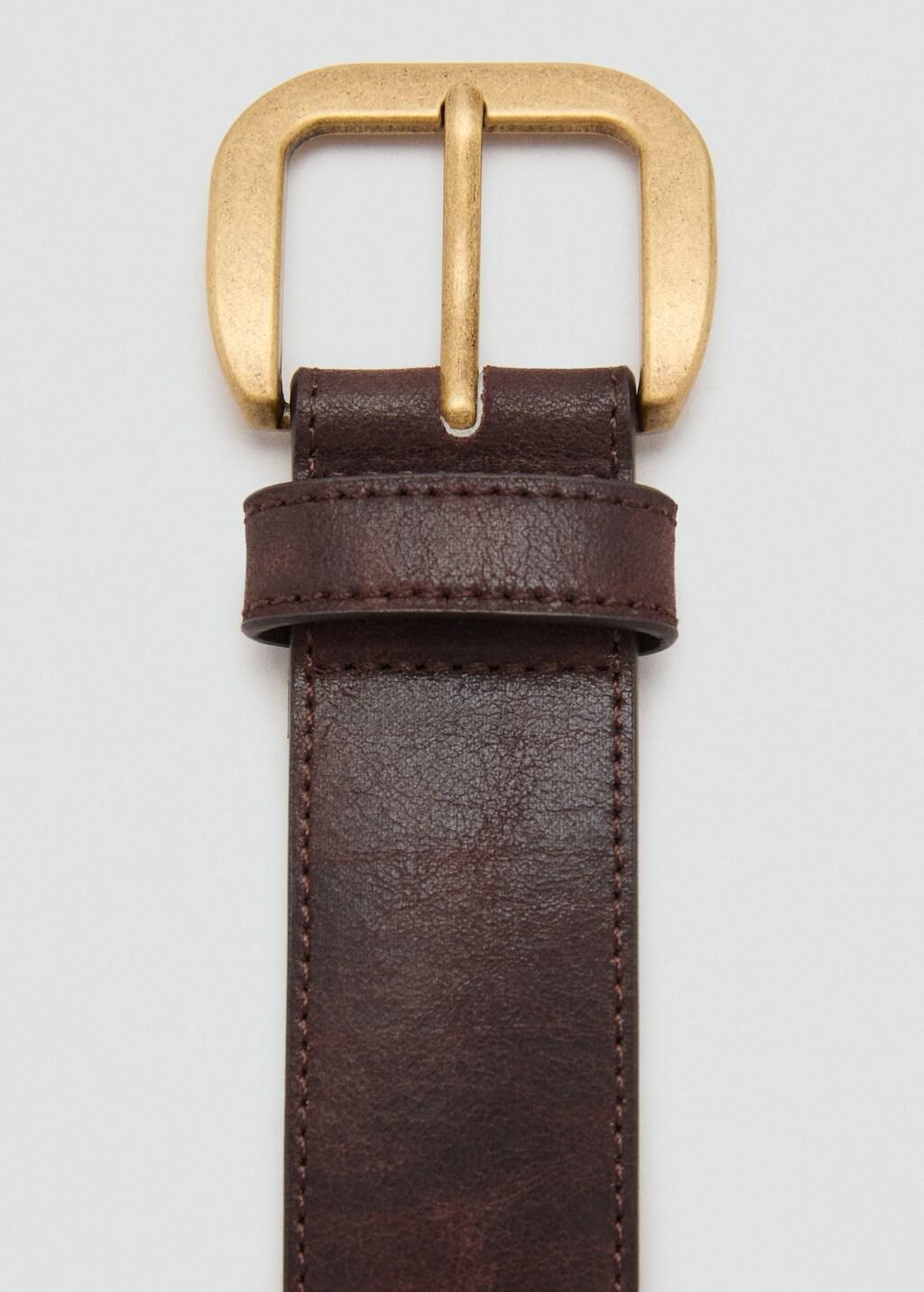 Brown Square Buckle Belt, , large image number 5
