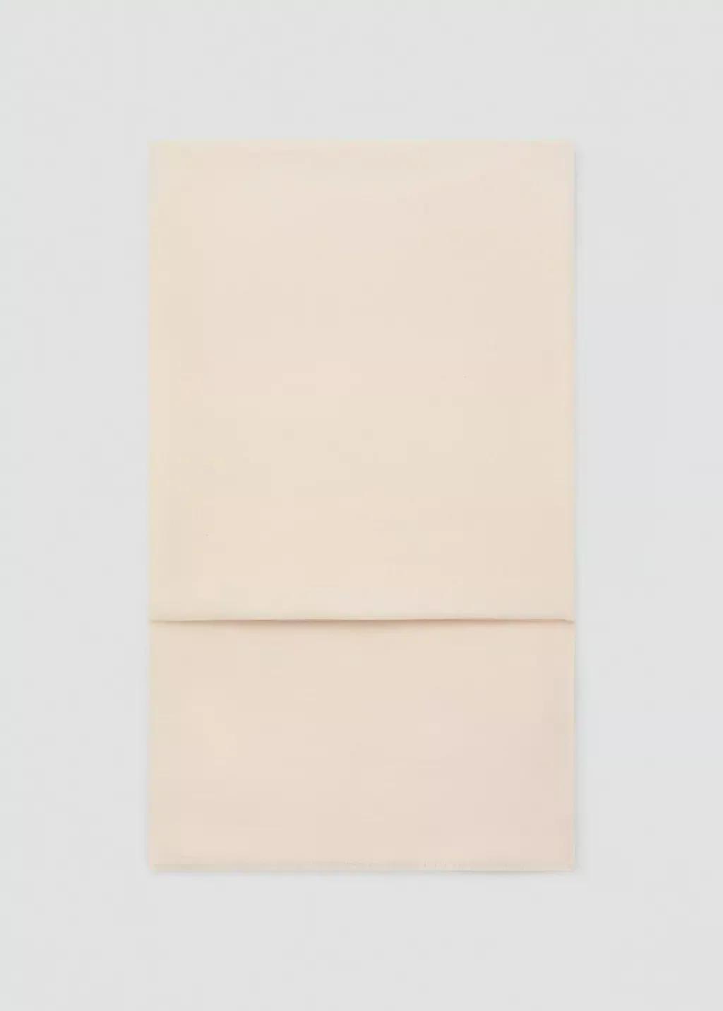 Beige Plain Shawl With Frayed Ends, 0201_05, large image number 1