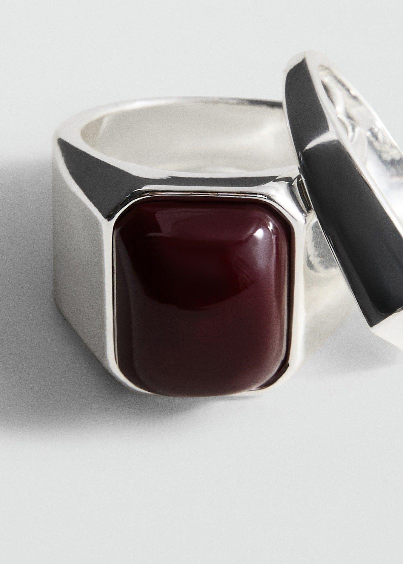 Silver Combined Resin Rings, Set Of 2, , large image number 2