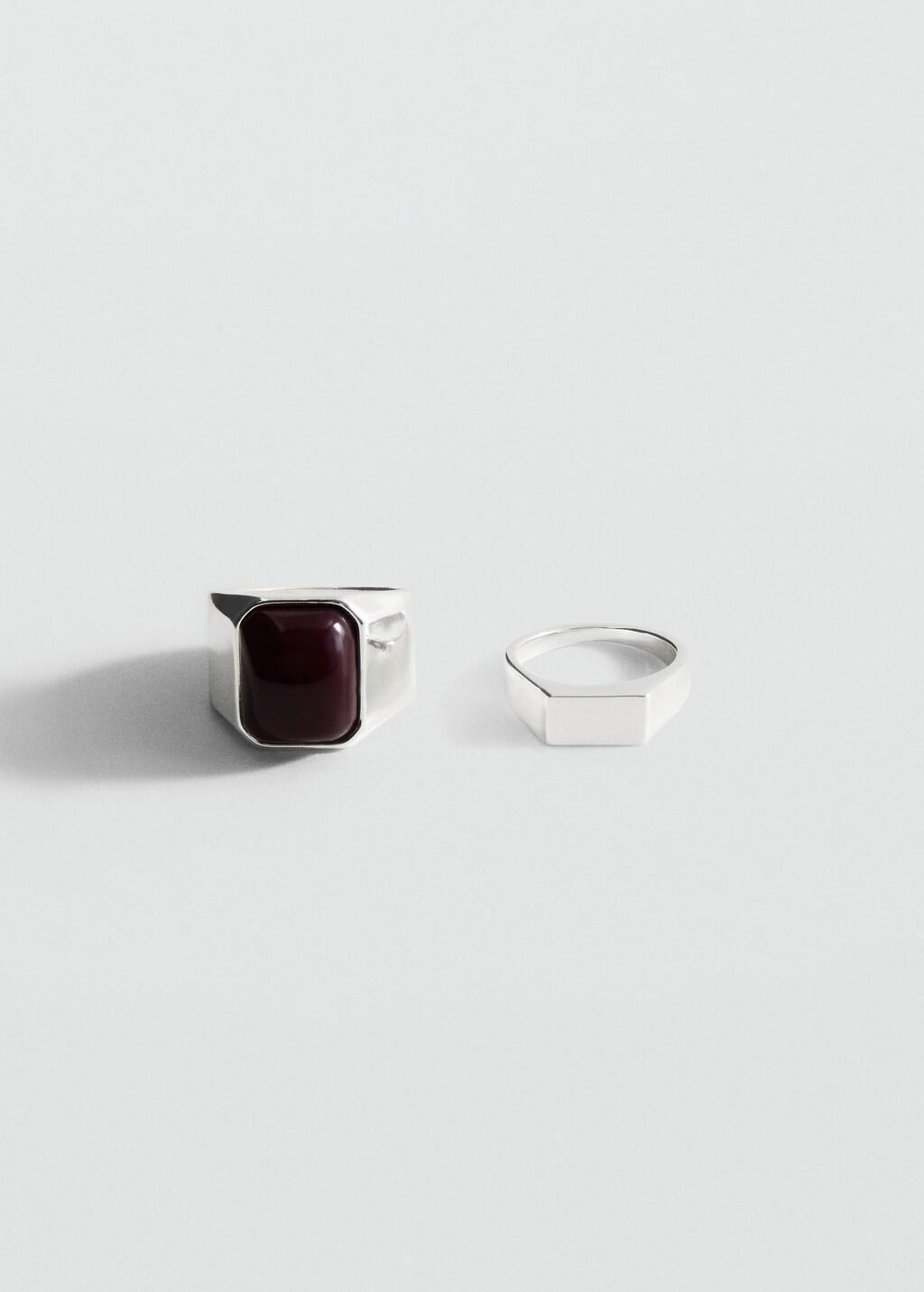 Silver Combined Resin Rings, Set Of 2, , large image number 7
