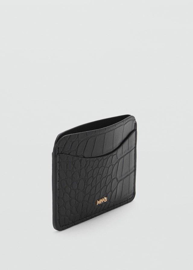 Black Croc-Effect Cardholder, Black, large image number 1