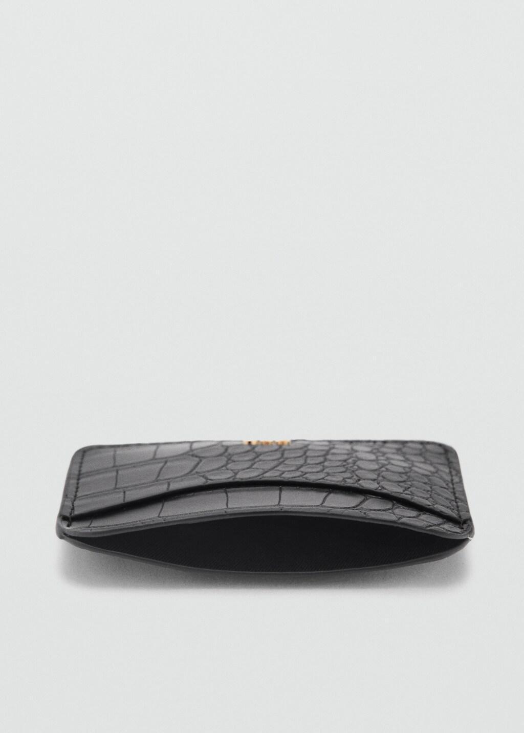 Black Croc-Effect Cardholder, Black, large image number 5