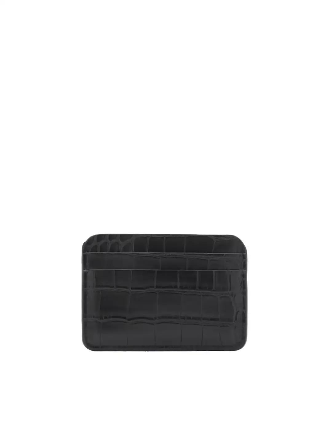Black Croc-Effect Cardholder, Black, large image number 9