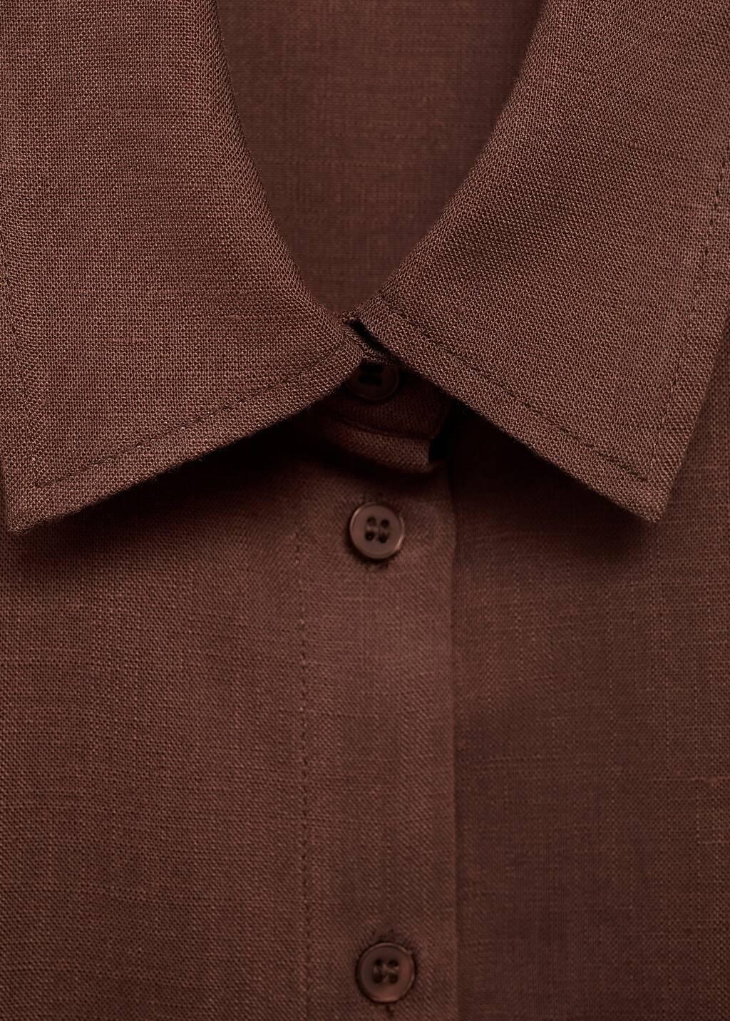 Brown Lyocell Shirt With Pocket, Dark Brown, large image number 4