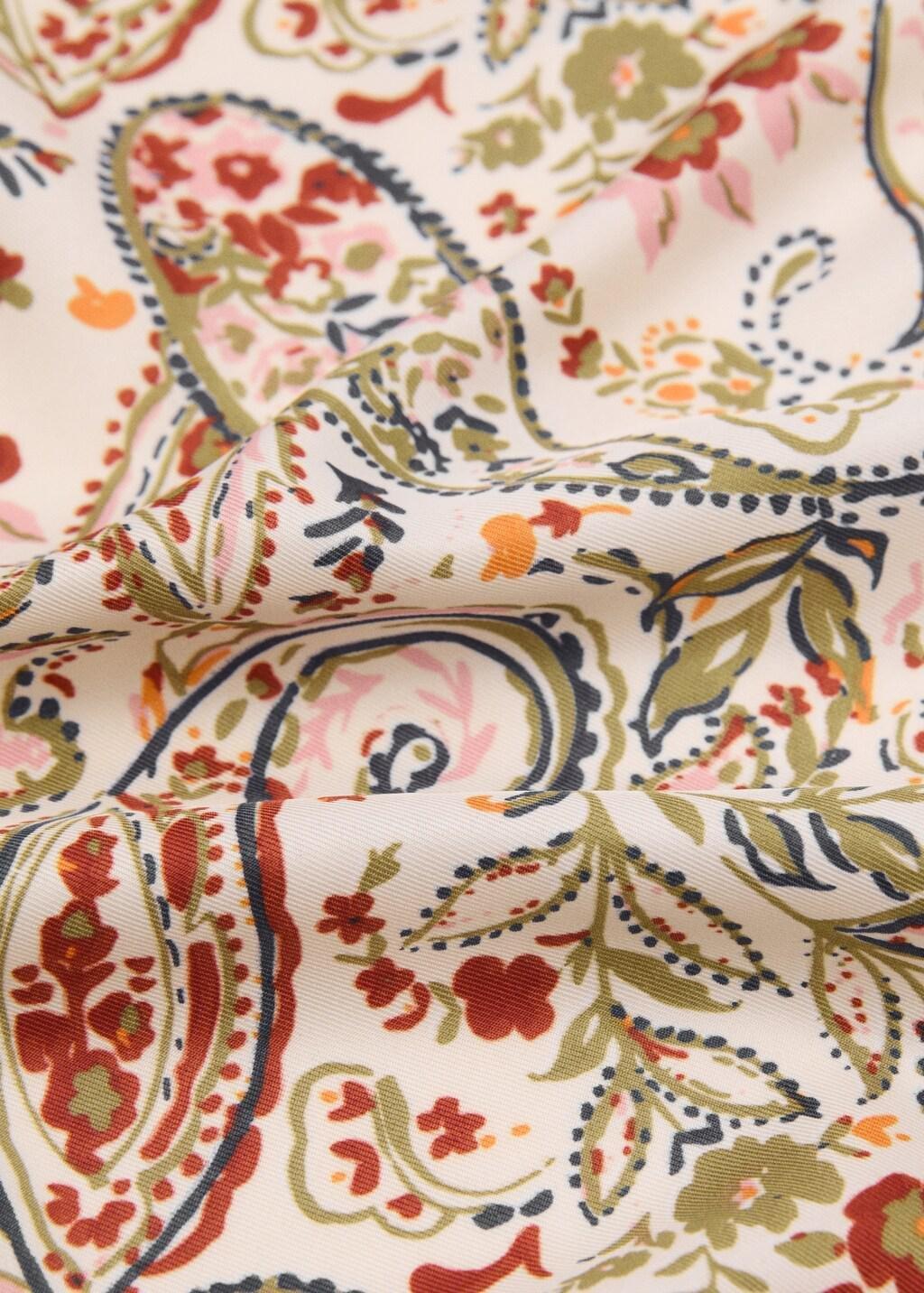 MEDIUM ORANGE Paisley satin scarf, Medium Orange, large image number 4