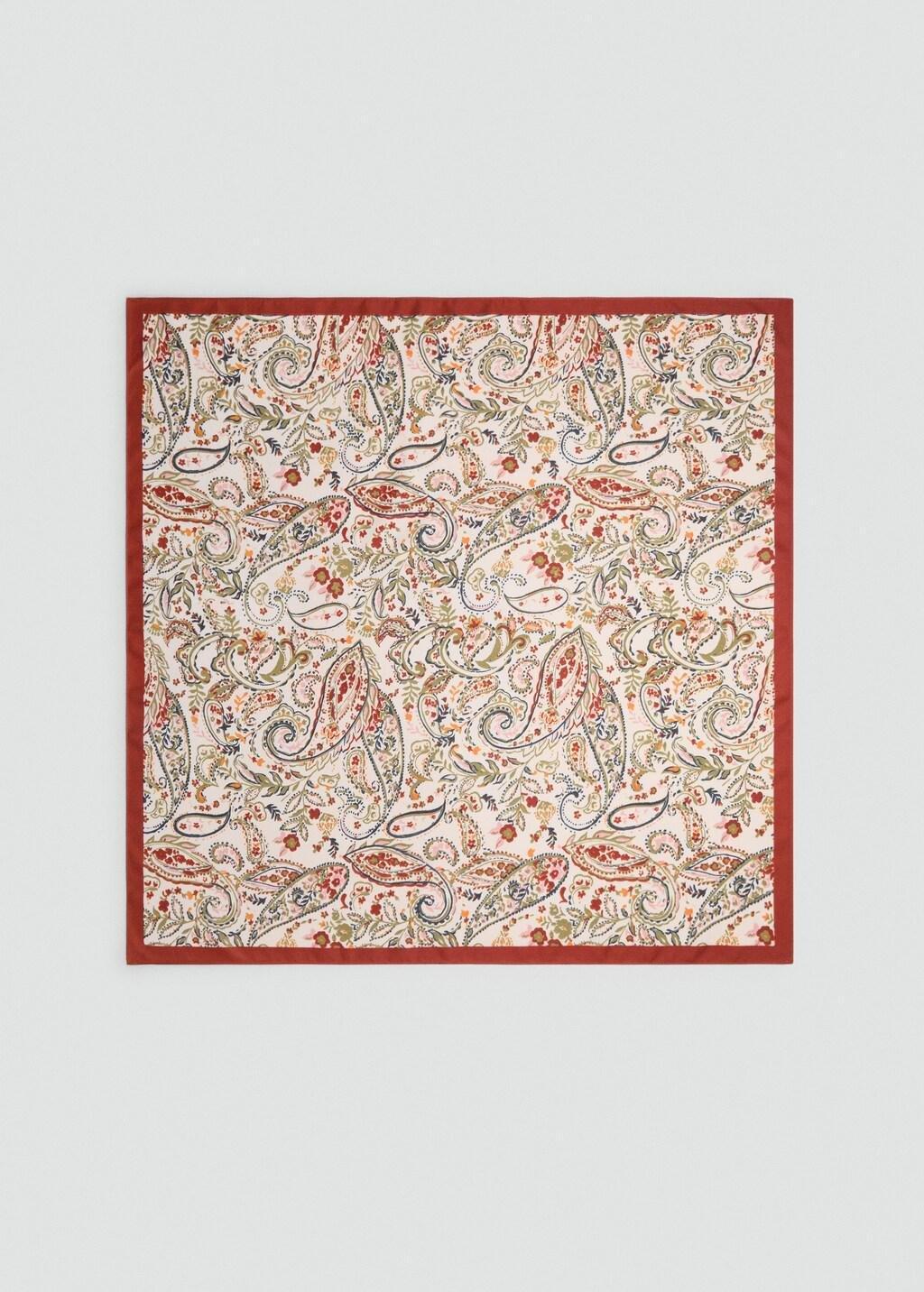 MEDIUM ORANGE Paisley satin scarf, Medium Orange, large image number 6