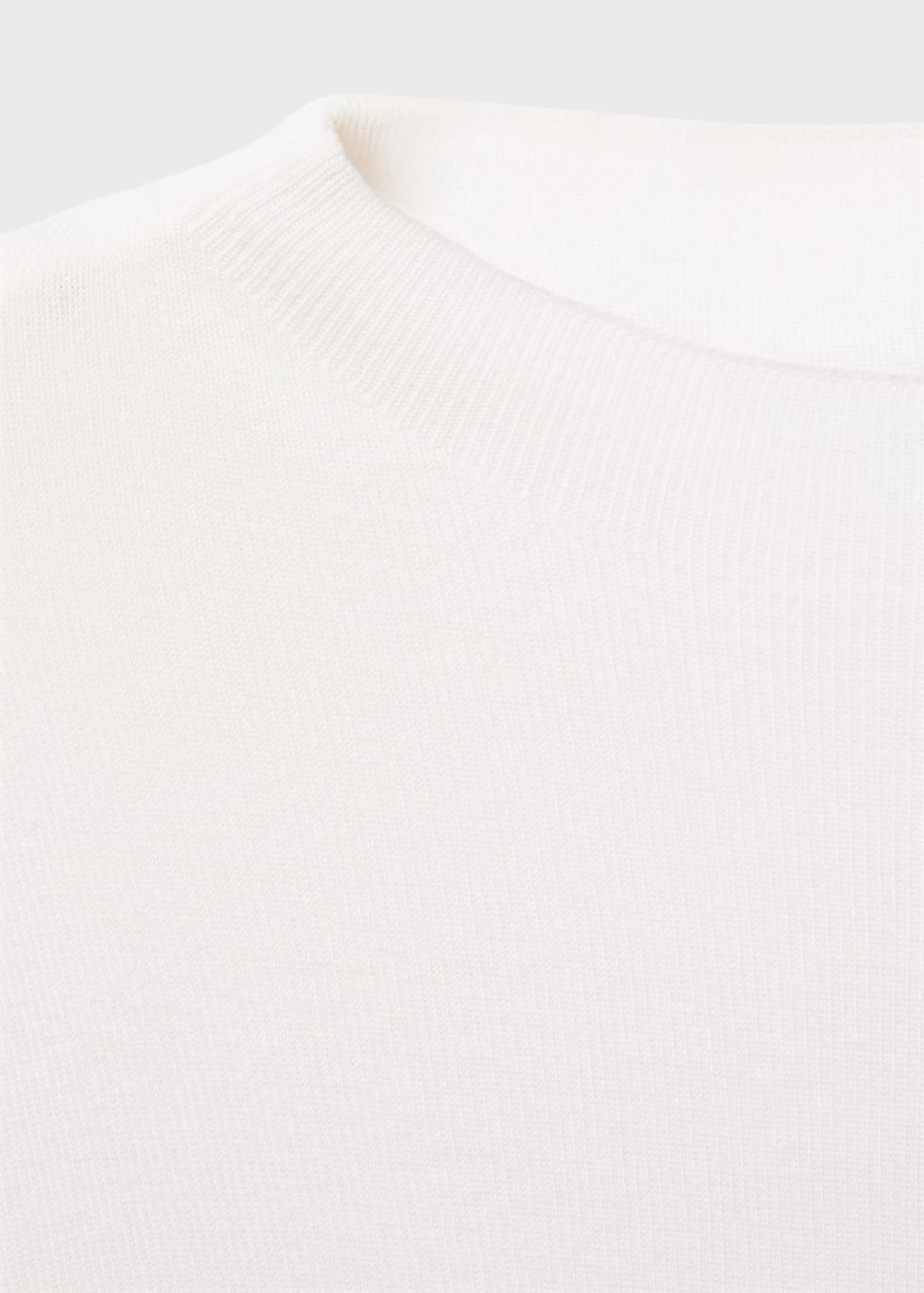 White Short-Sleeved Fine-Knit Sweater, , large image number 8