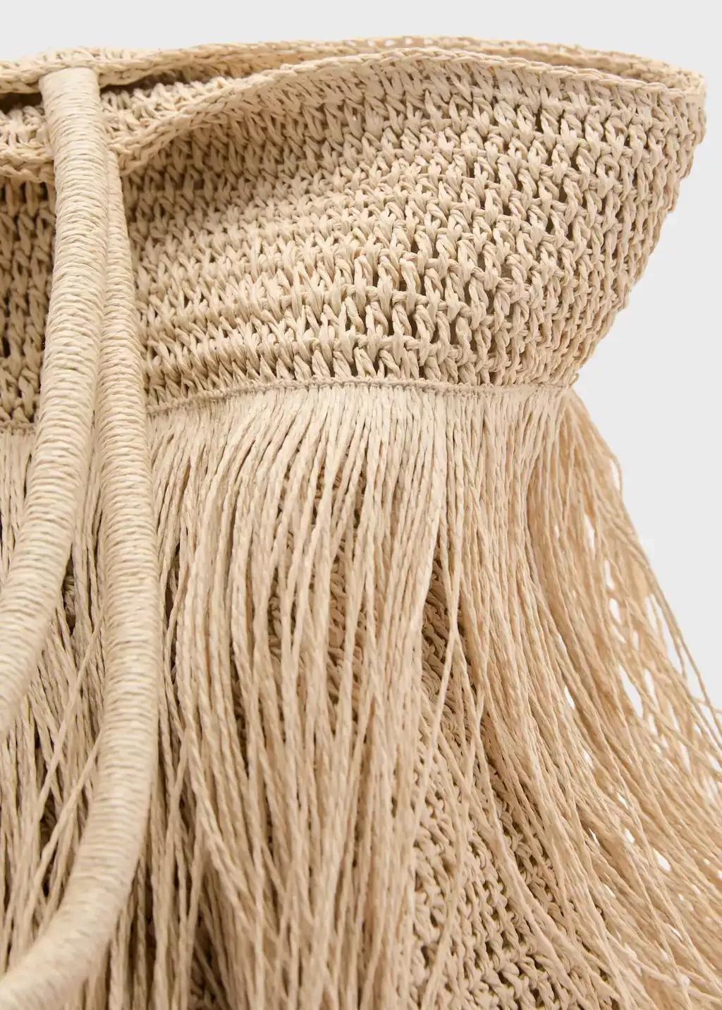 LIGHT BEIGE Natural fibre shopper bag with tassels, 0201_08, large image number 1