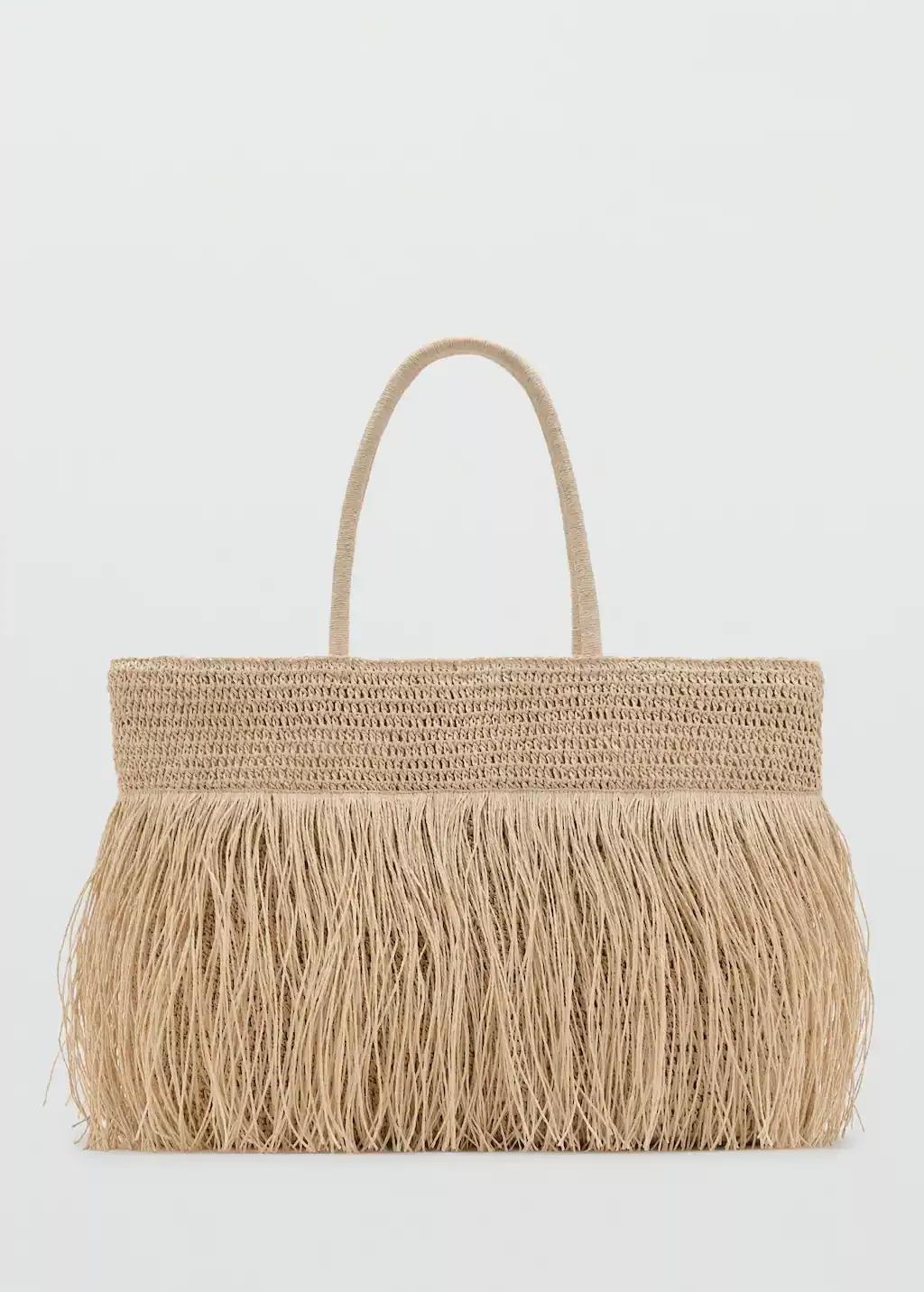 LIGHT BEIGE Natural fibre shopper bag with tassels, 0201_08, large image number 3