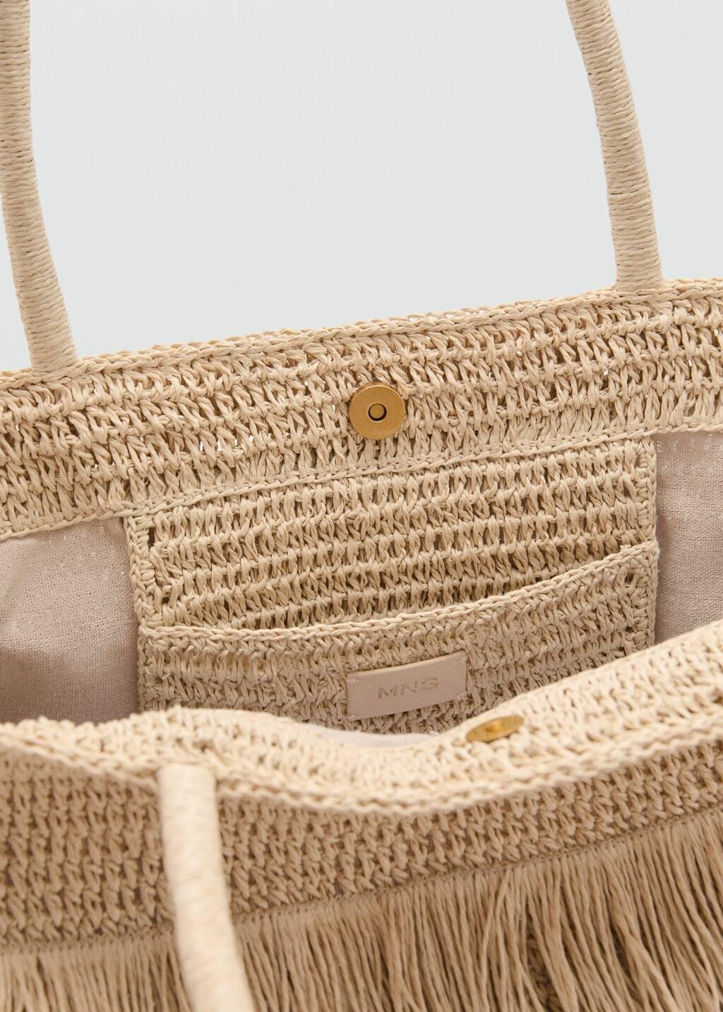 LIGHT BEIGE Natural fibre shopper bag with tassels, 0201_08, large image number 4