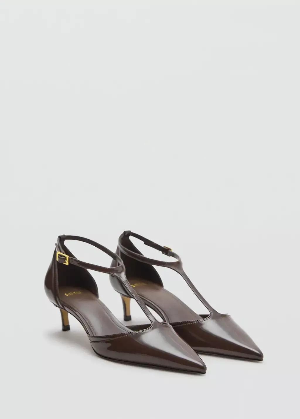 Beige - Khaki Kitten-Heel Patent Leather Shoes, , large image number 2