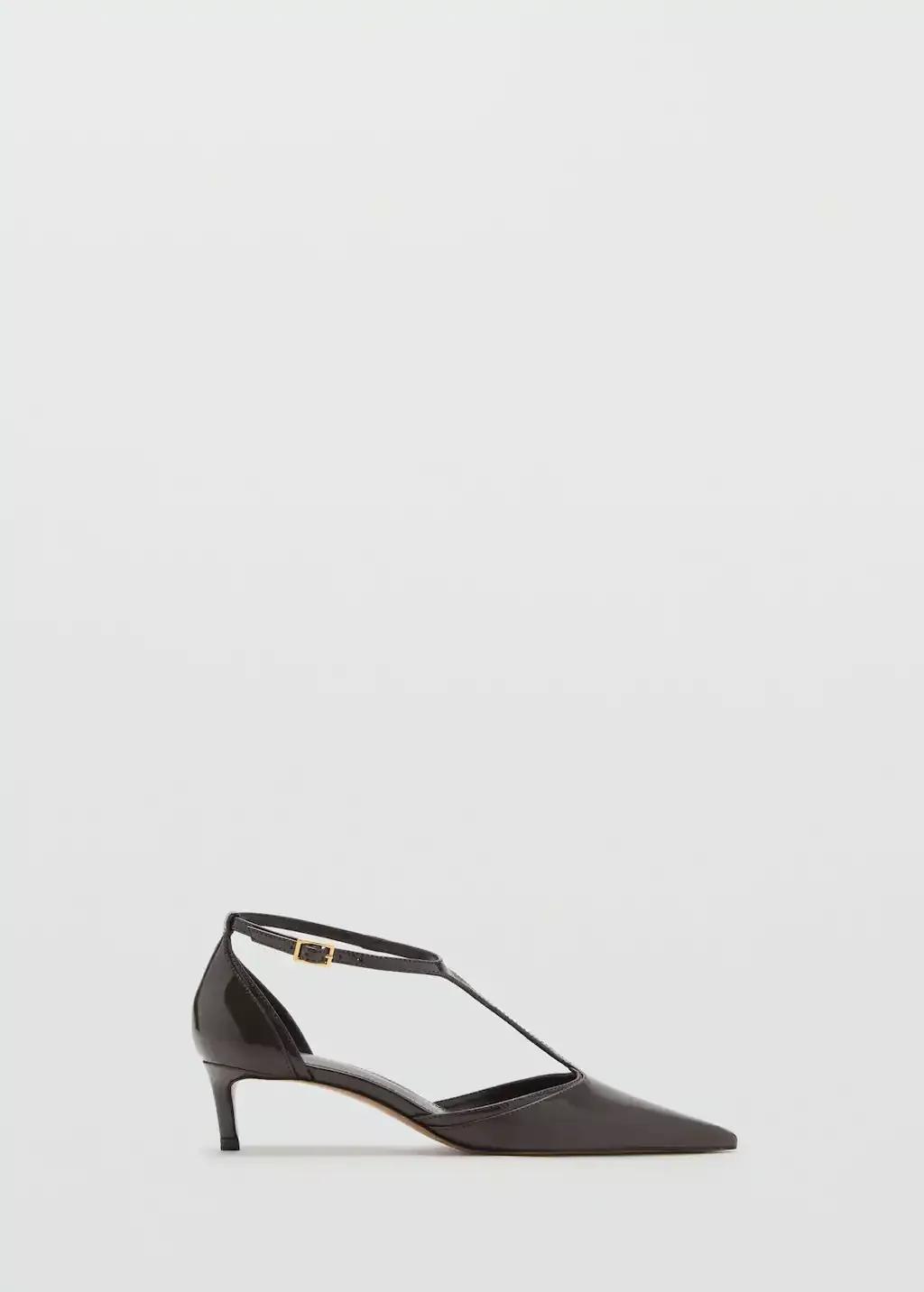 Beige - Khaki Kitten-Heel Patent Leather Shoes, , large image number 5