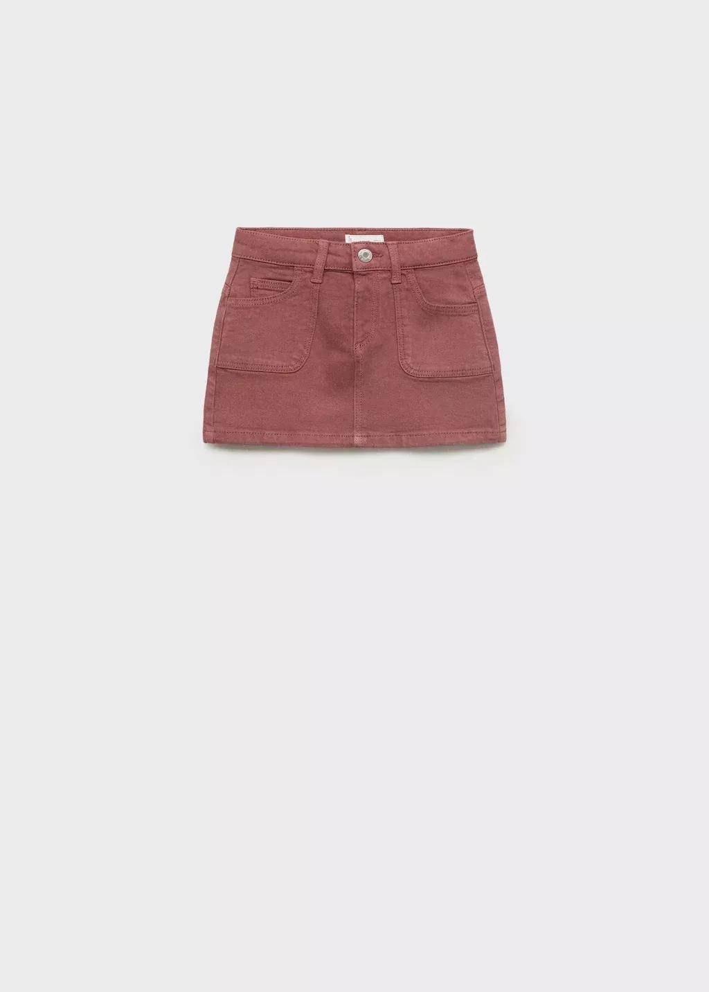 DARK RED Denim skirt, Baby Girl, , large image number 0