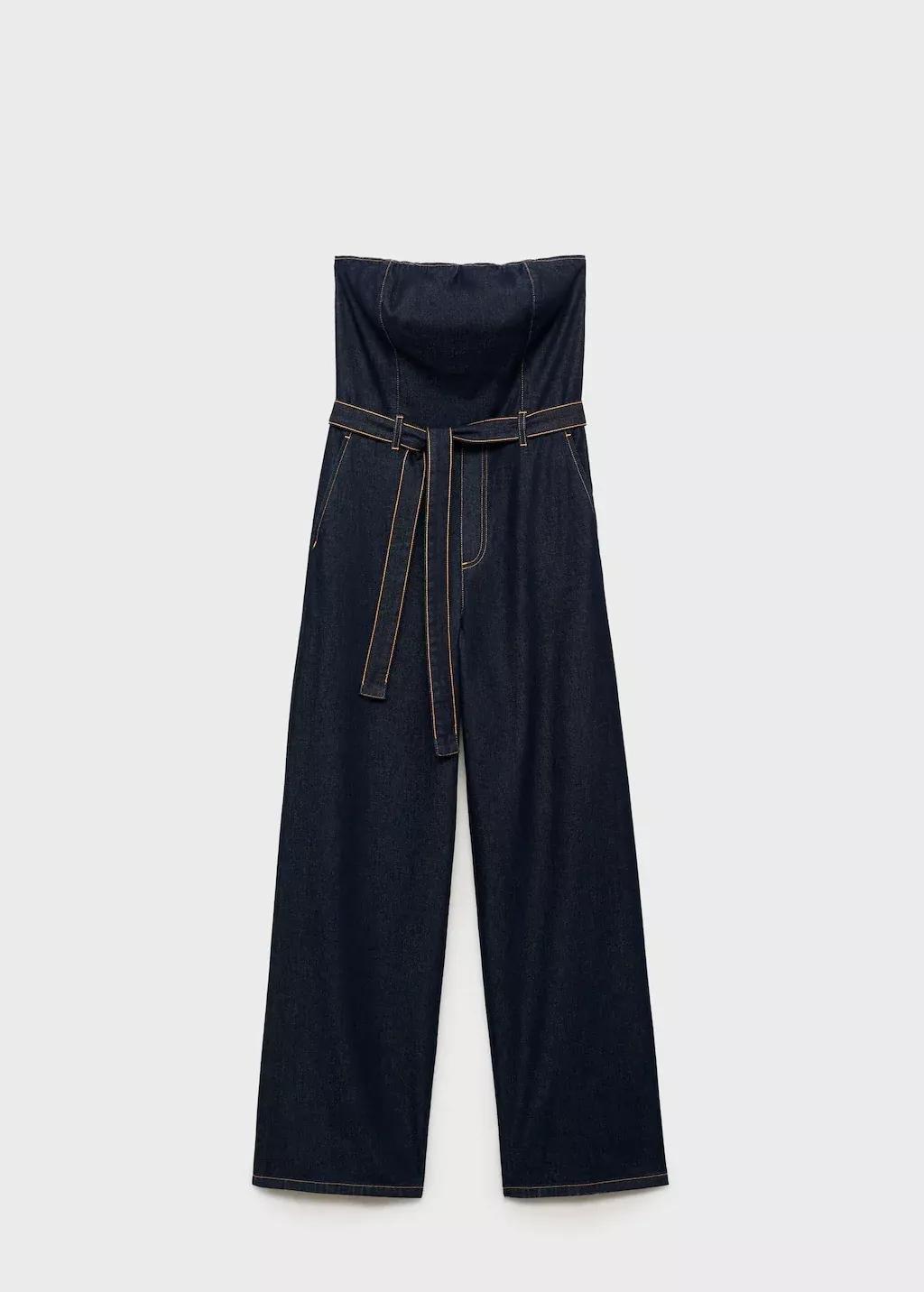 OPEN BLUE Strapless denim jumpsuit, 0201_TS, large image number 7