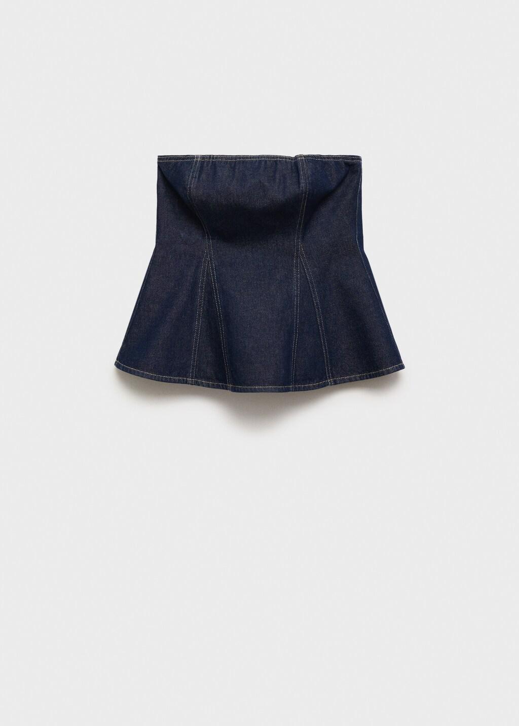 Blue Denim peplum top, , large image number 12