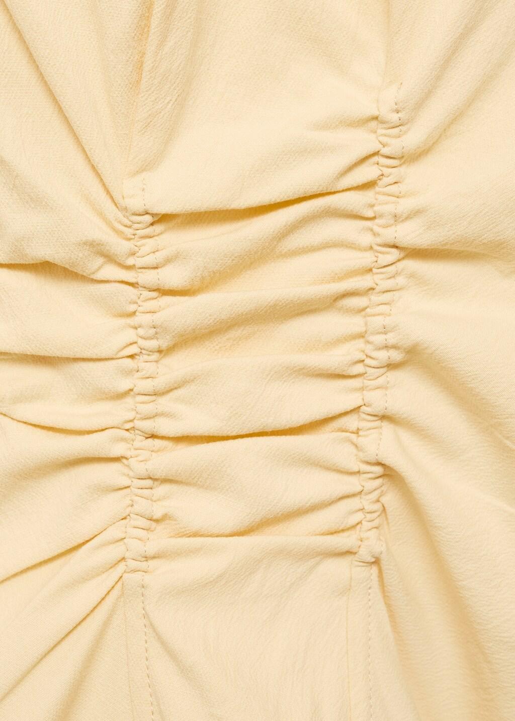 YELLOW Gathered cotton blouse, , large image number 5