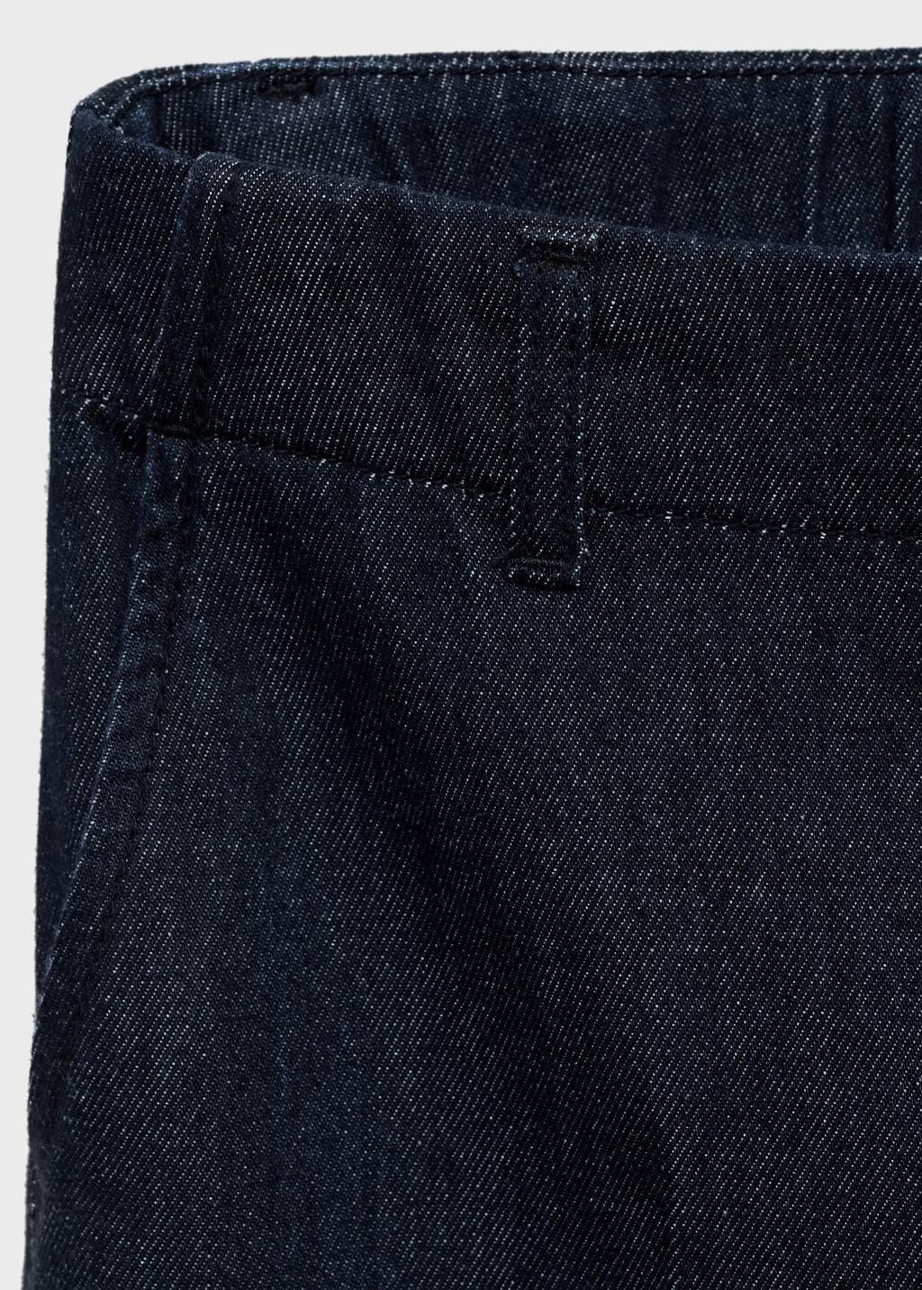 Blue High-Waisted Wideleg Denim Trousers, , large image number 5