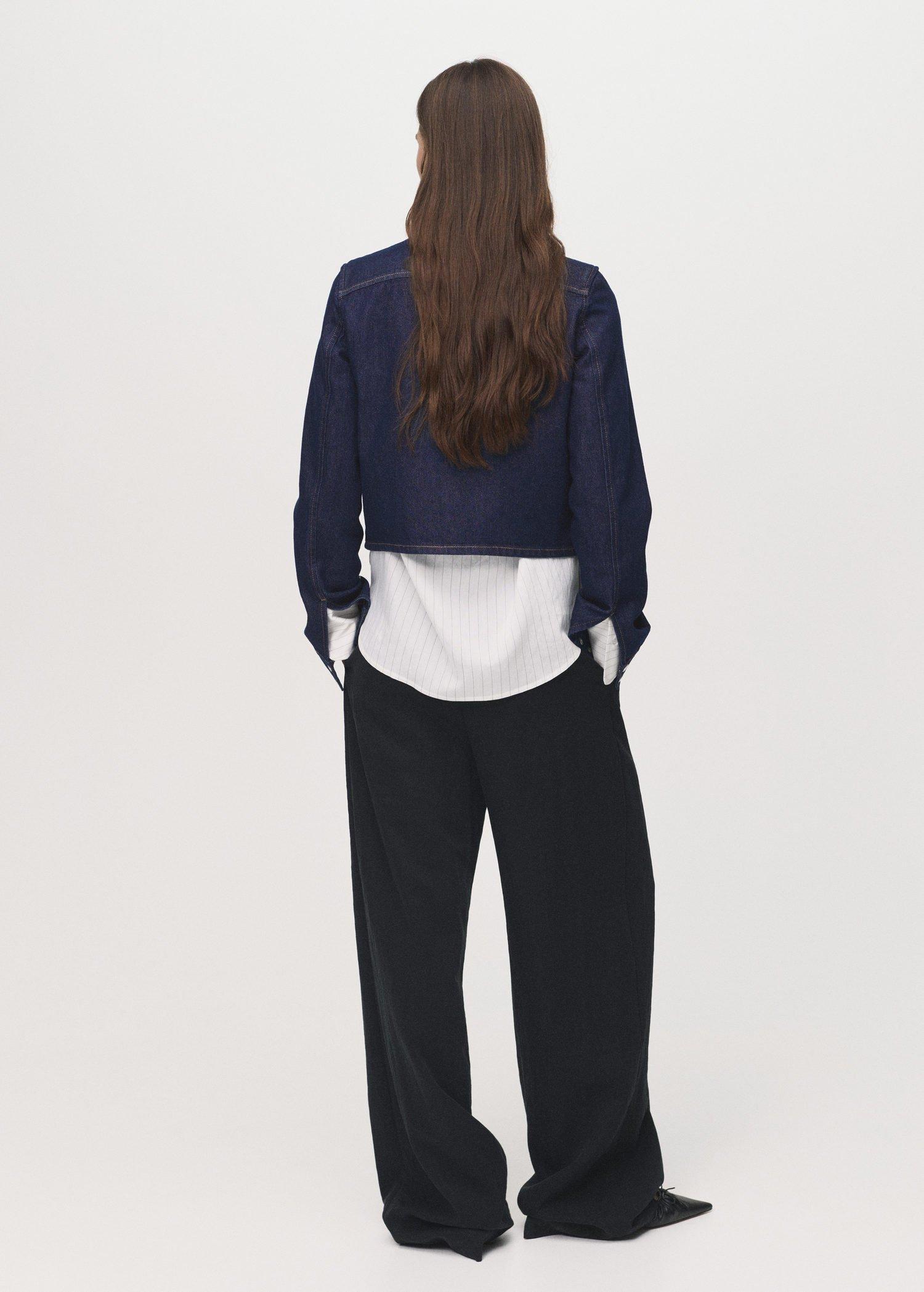 Blue Denim crop jacket, , large image number 2