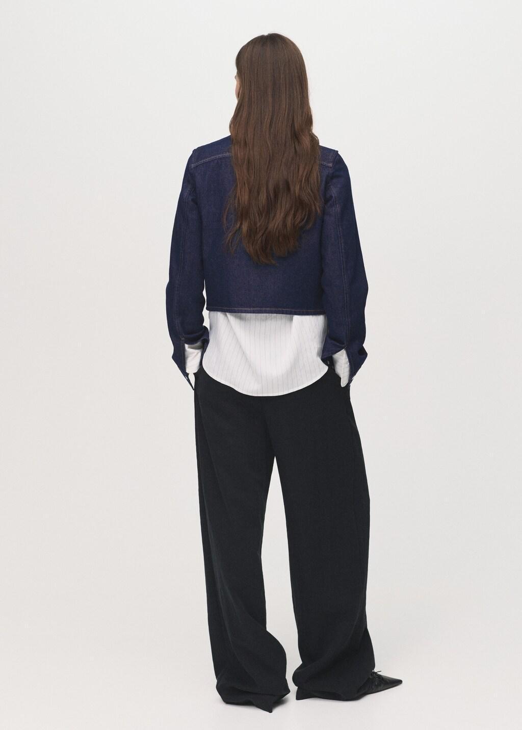 Blue Denim crop jacket, , large image number 5